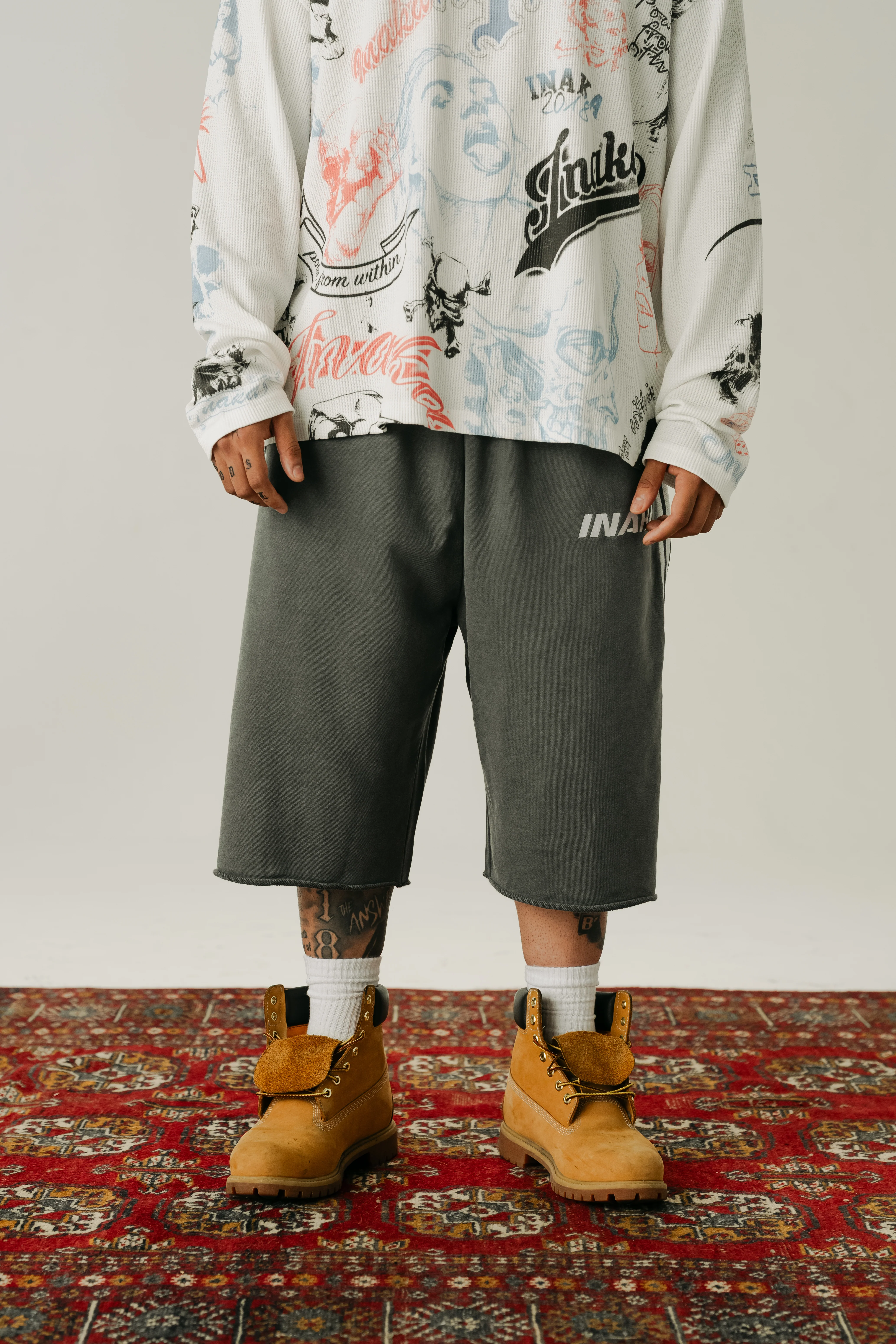 BAGGY SWEAT JORTS - GRAY - Image 5