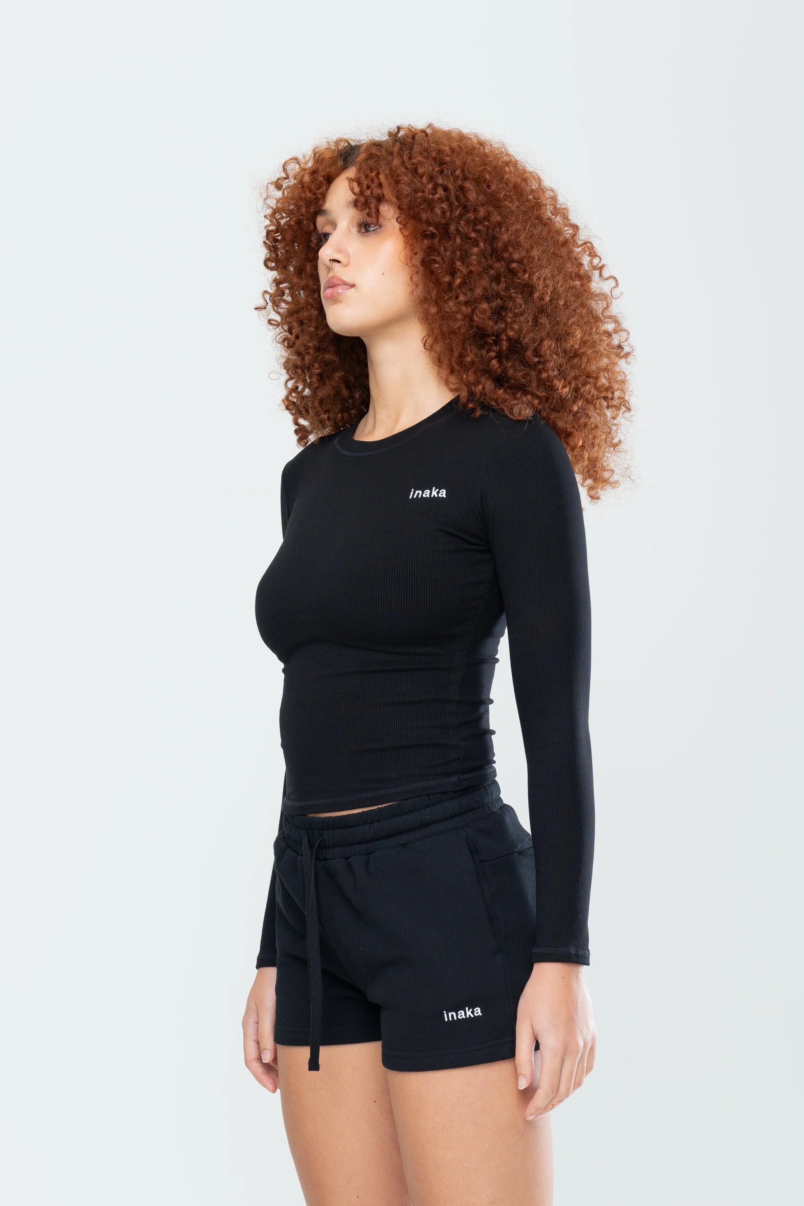 BASICS RIBBED LS - BLACK - Image 2