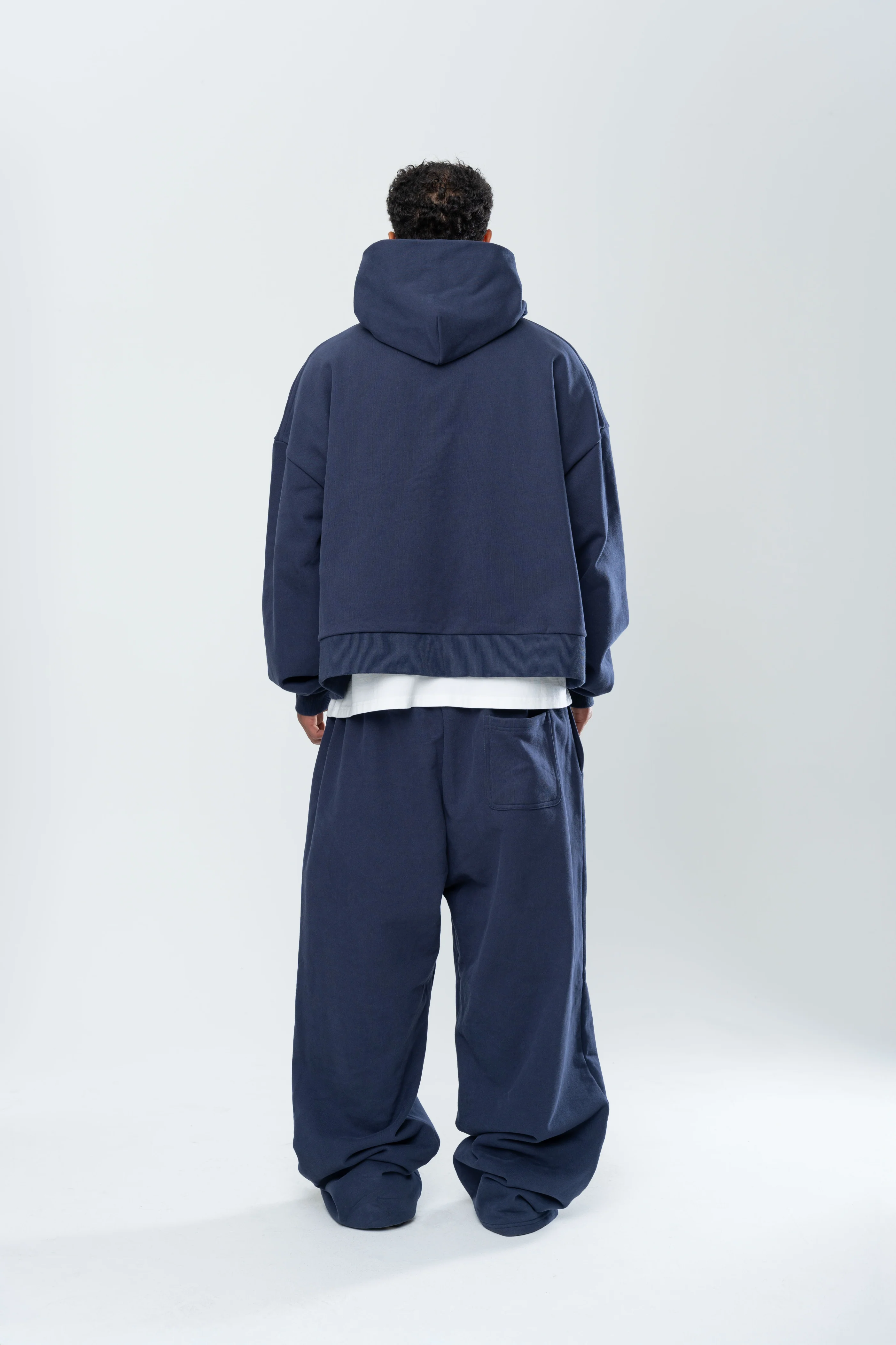 BASICS DOUBLE ZIP HOODIE - MIDNIGHT NAVY - Image 6