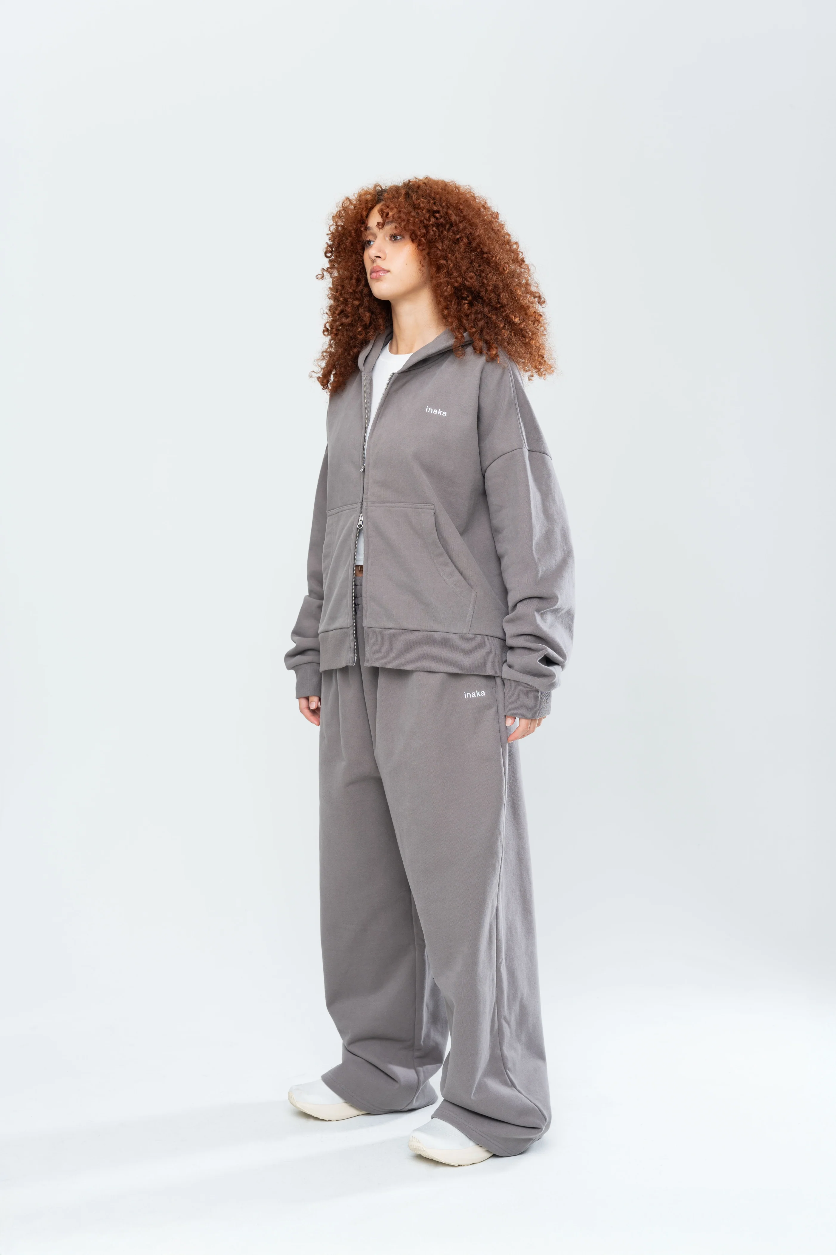 BASICS DOUBLE ZIP HOODIE - STONE - Image 10