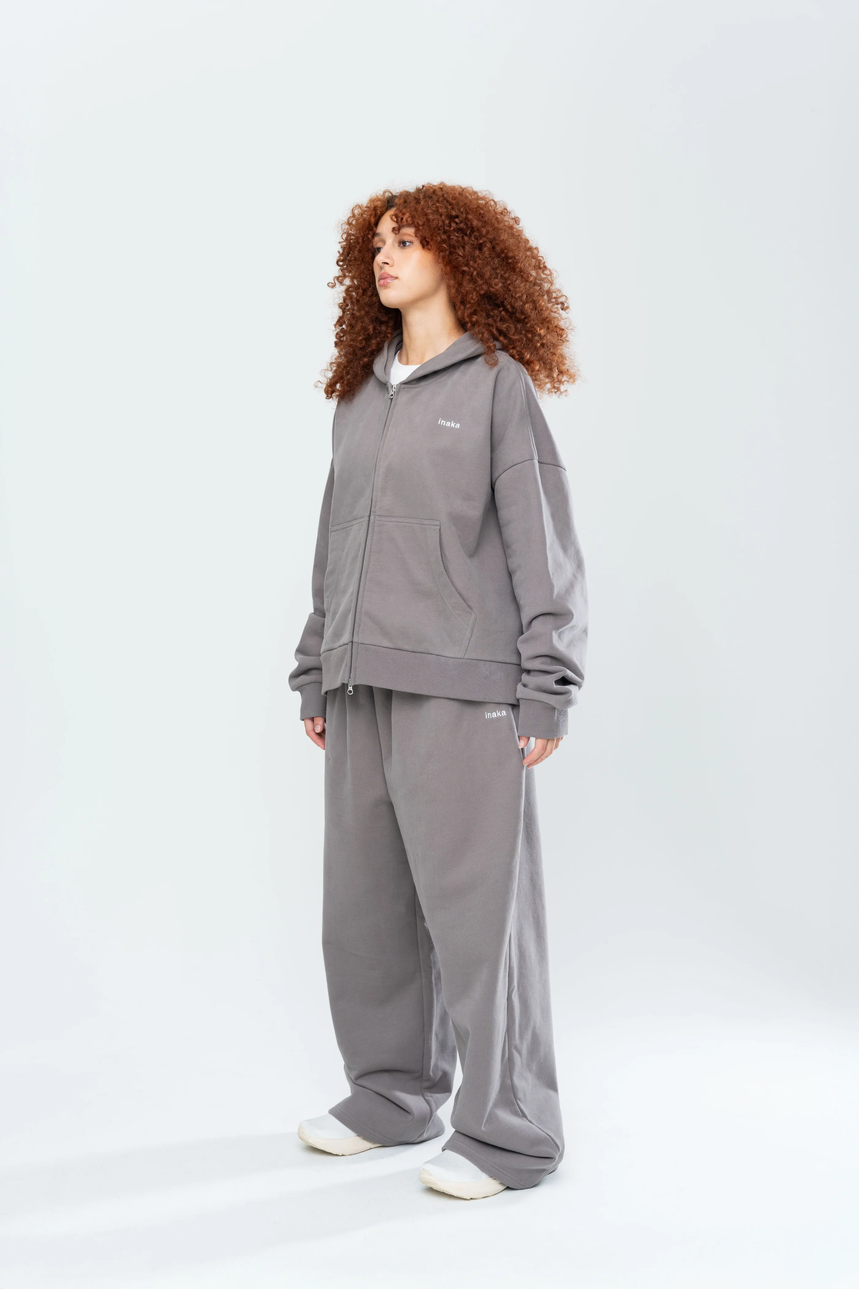 BASICS DOUBLE ZIP HOODIE - STONE - Image 9