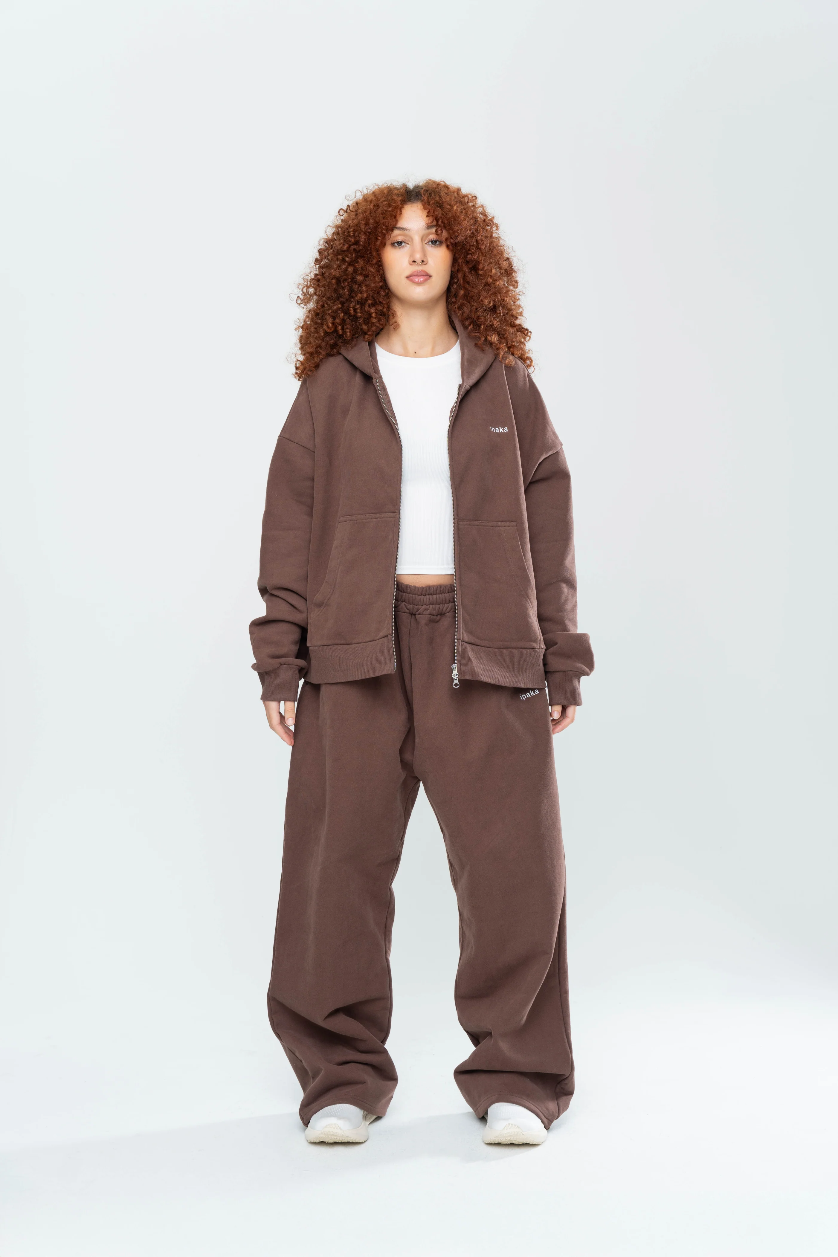 BASICS DOUBLE ZIP HOODIE - ESPRESSO - Image 13