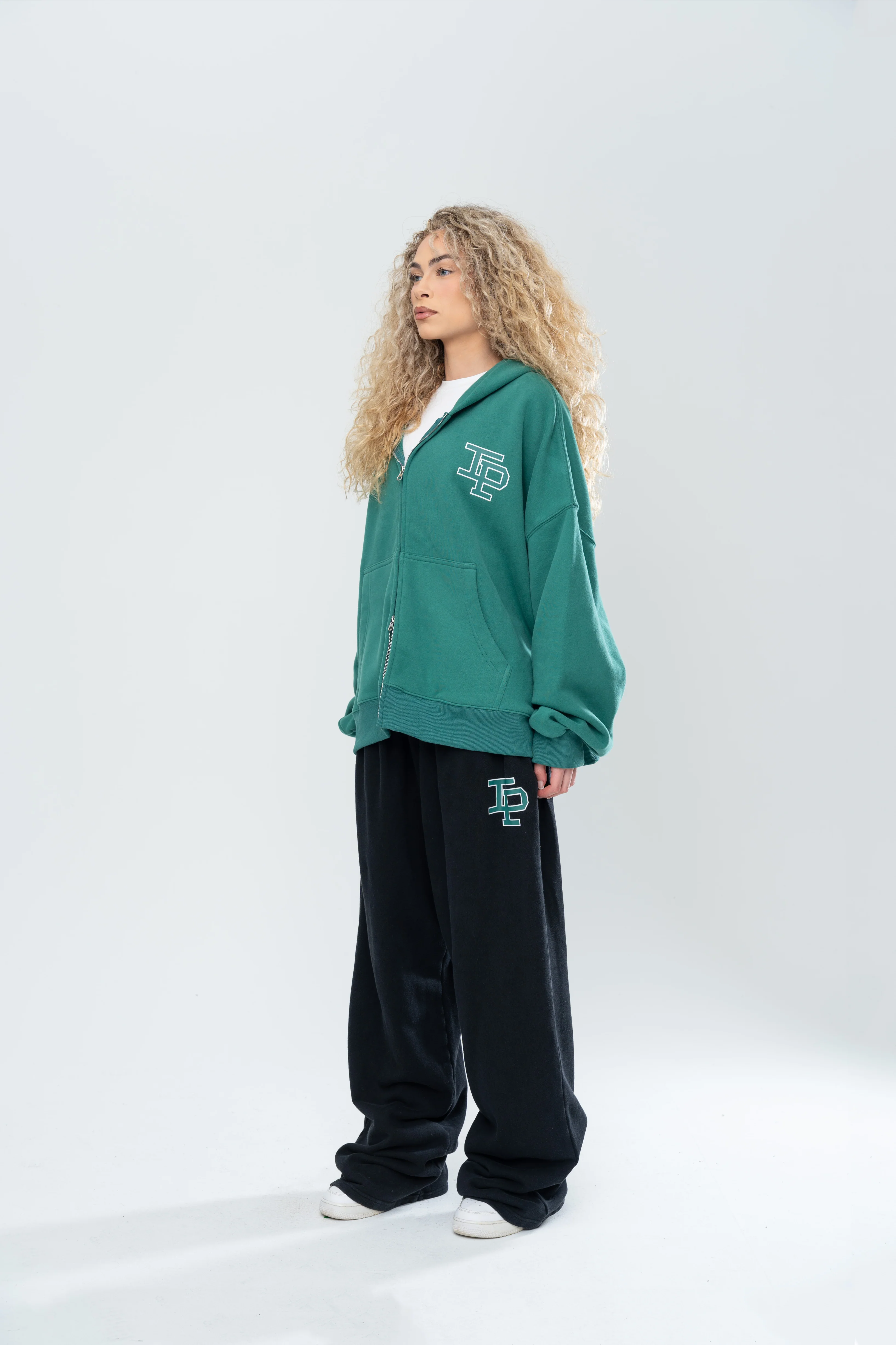 CLASSIC DOUBLE ZIP HOODIE - FOREST GREEN - Image 11