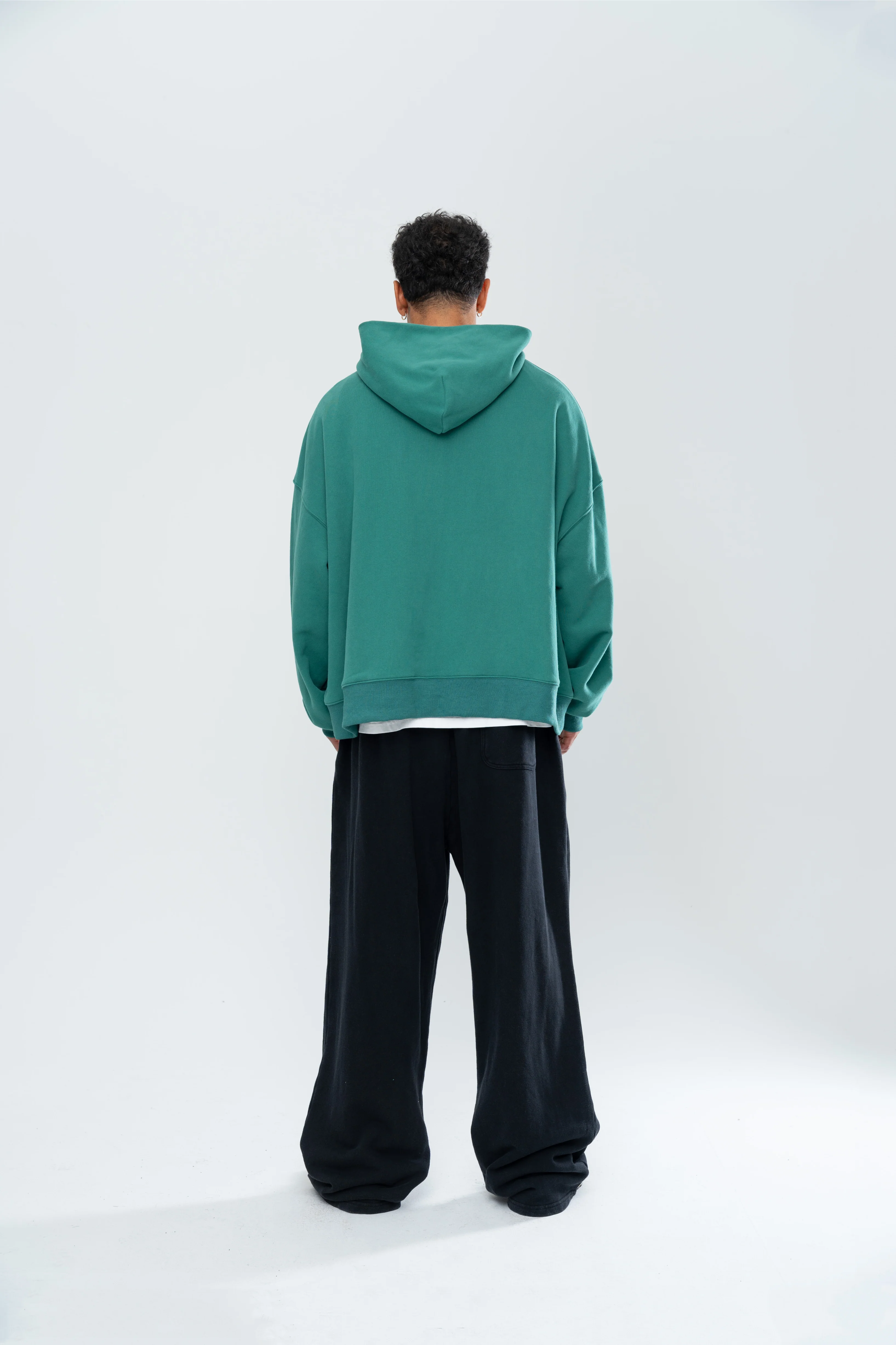 CLASSIC DOUBLE ZIP HOODIE - FOREST GREEN - Image 7
