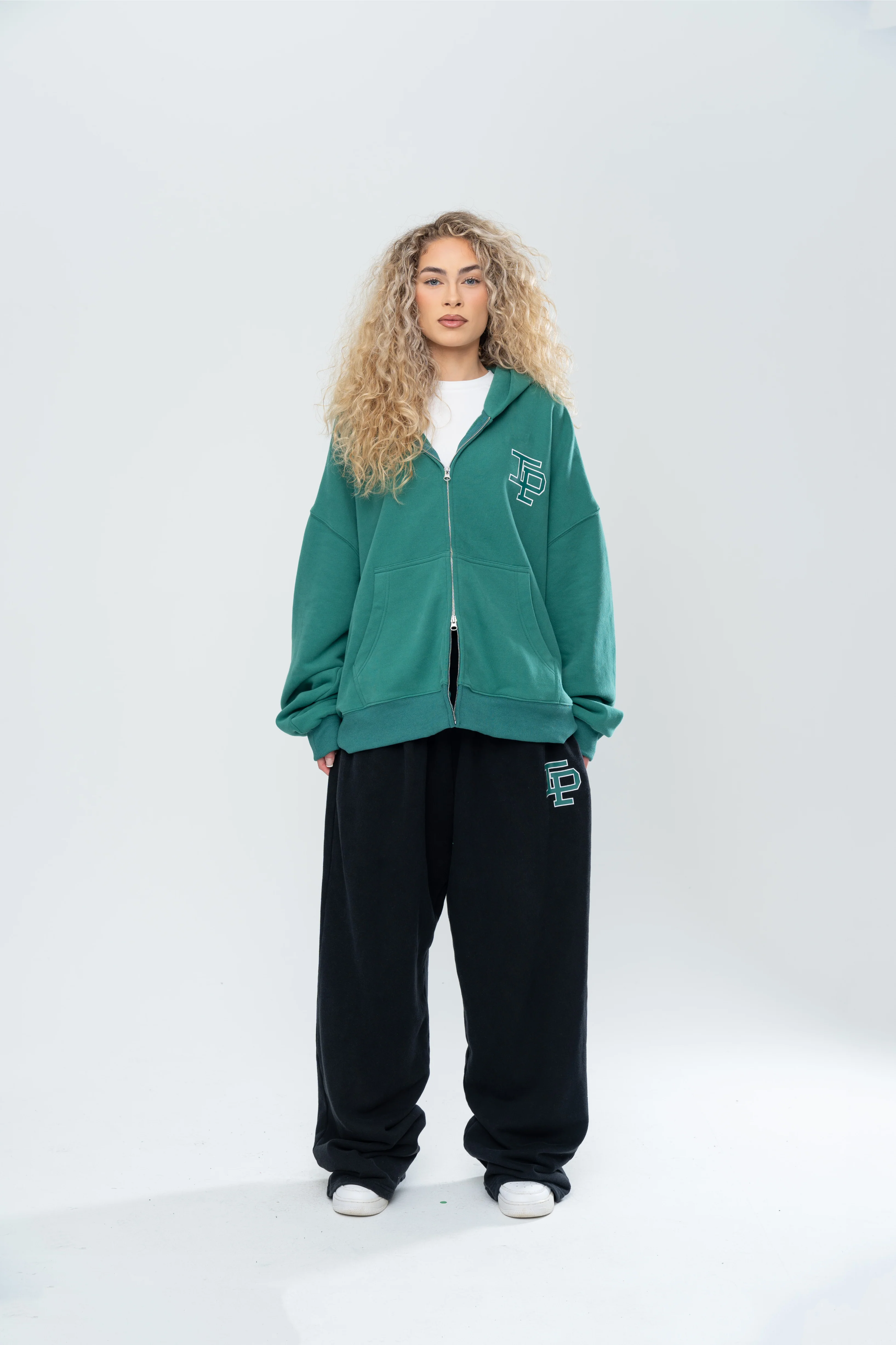 CLASSIC DOUBLE ZIP HOODIE - FOREST GREEN - Image 9