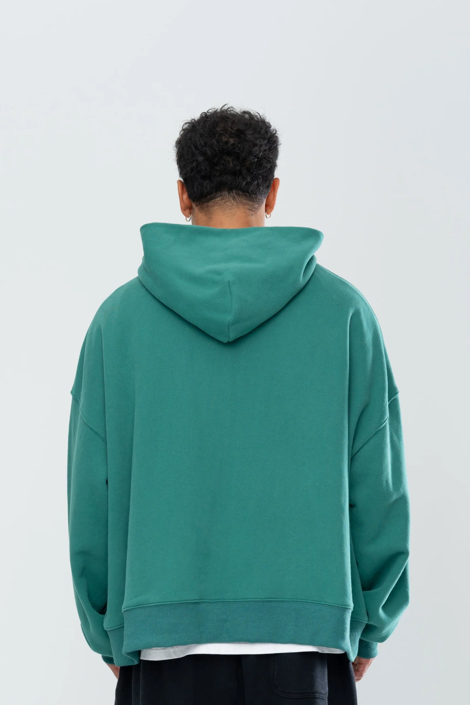 CLASSIC DOUBLE ZIP HOODIE - FOREST GREEN - Image 8