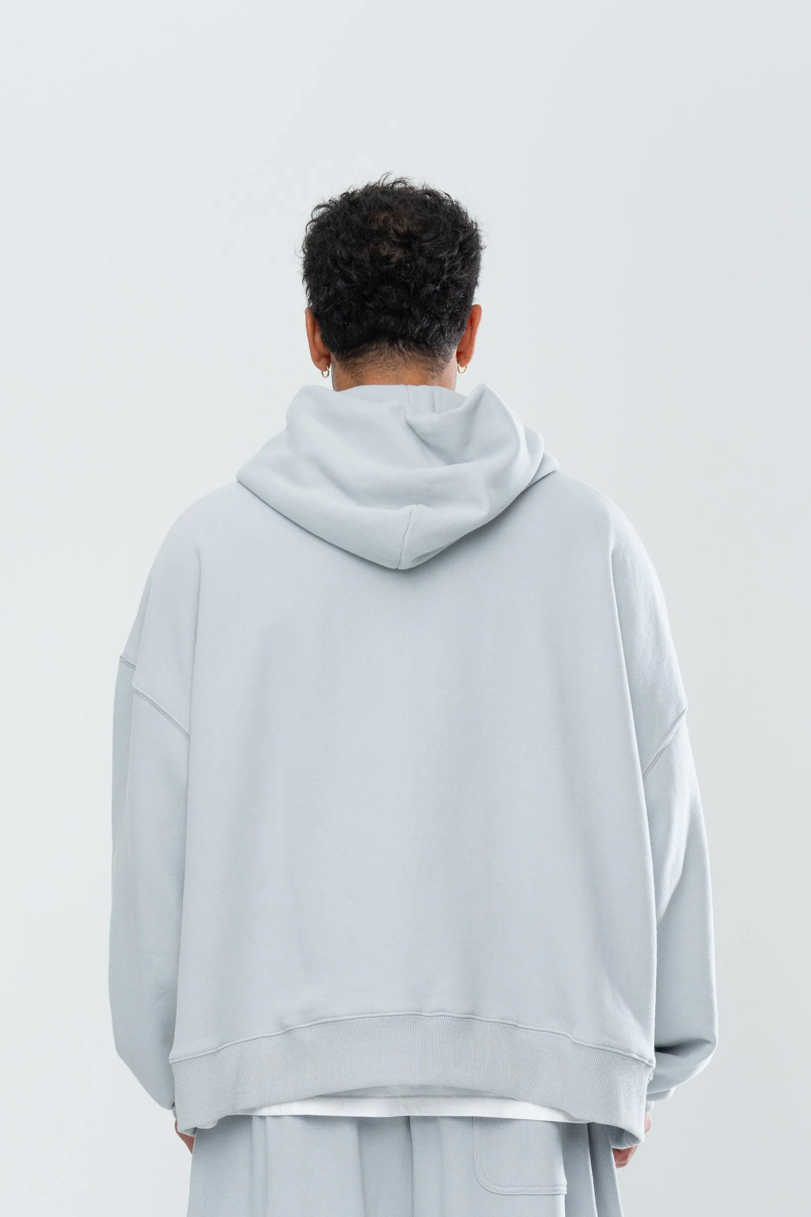 CLASSIC DOUBLE ZIP HOODIE - GREY - Image 8