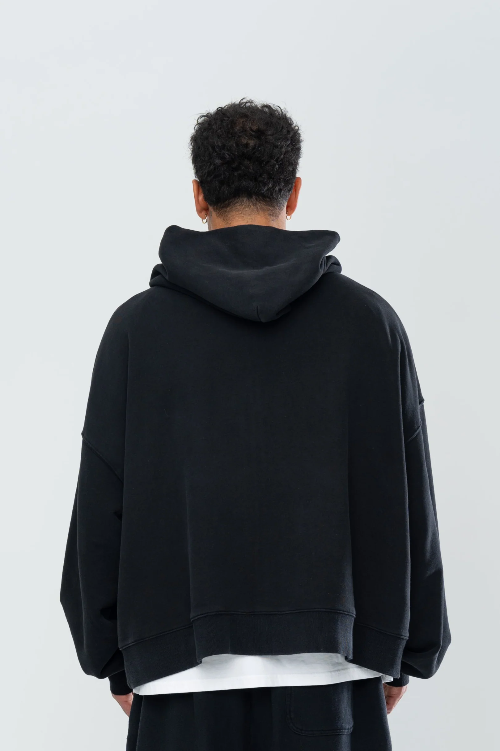 CLASSIC DOUBLE ZIP HOODIE - BLACK - Image 8