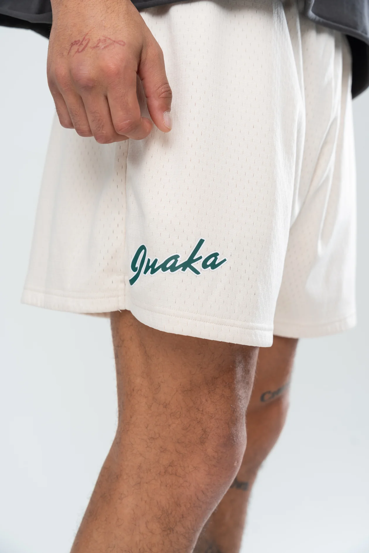 CLASSIC MESH SHORTS - CREAM/FOREST GREEN - Image 6
