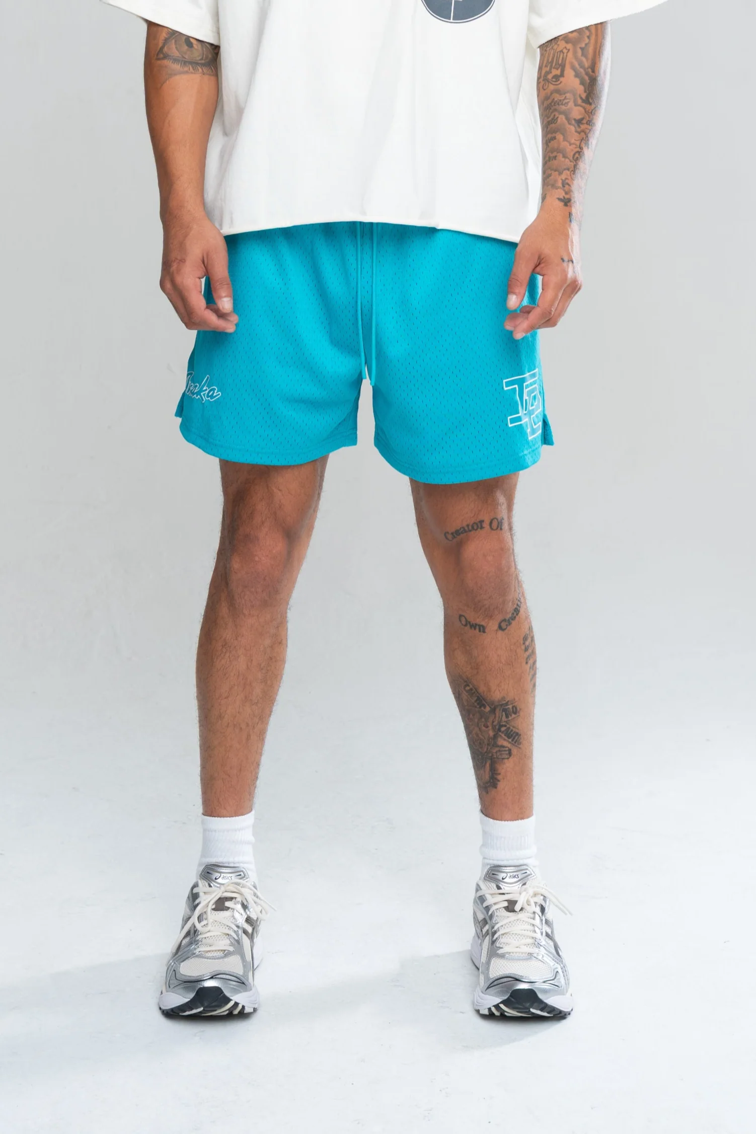 CLASSIC MESH SHORTS - TEAL - Image 2