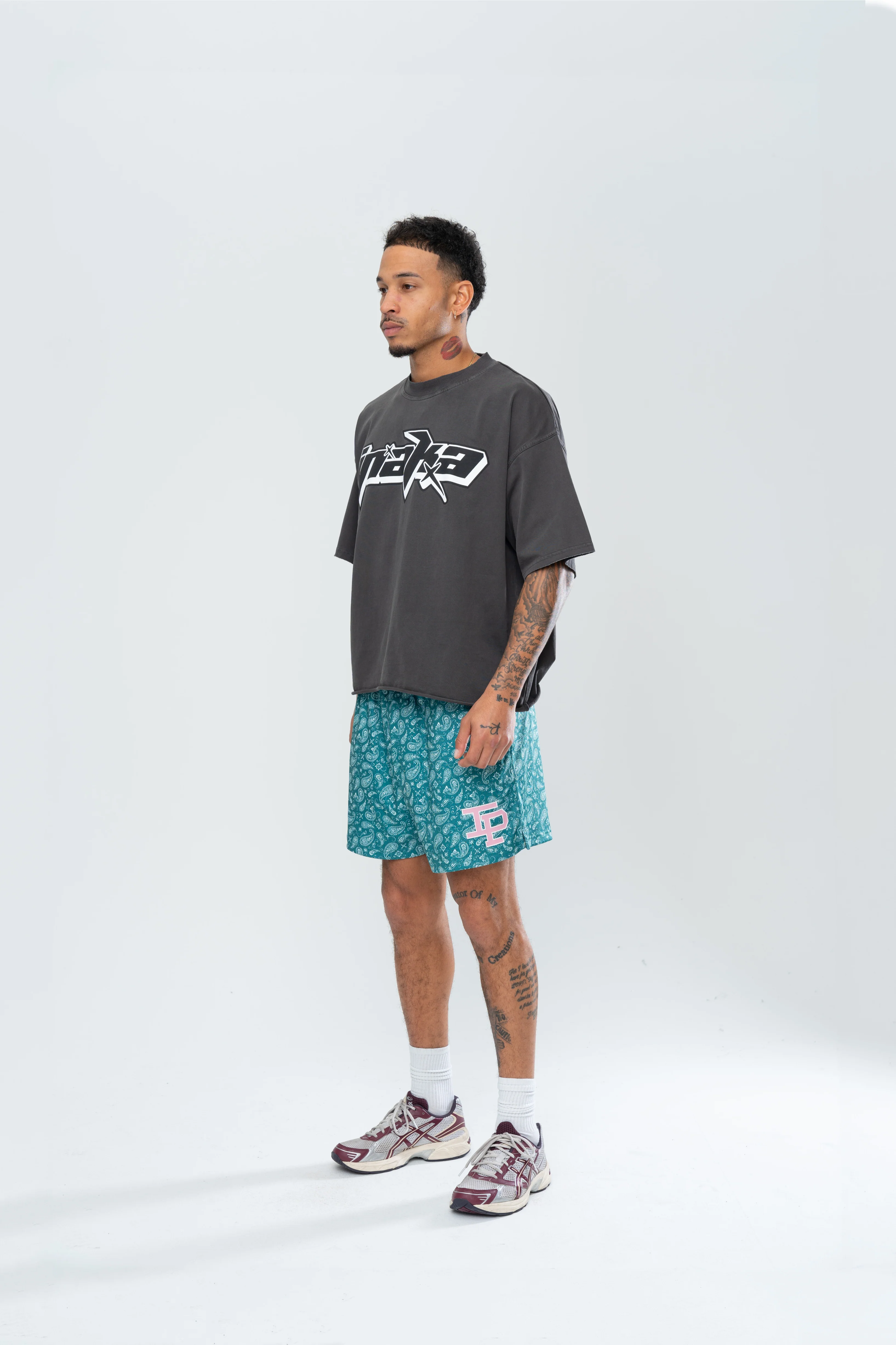 CLASSIC PAISLEY MESH SHORTS - GREEN - Image 5