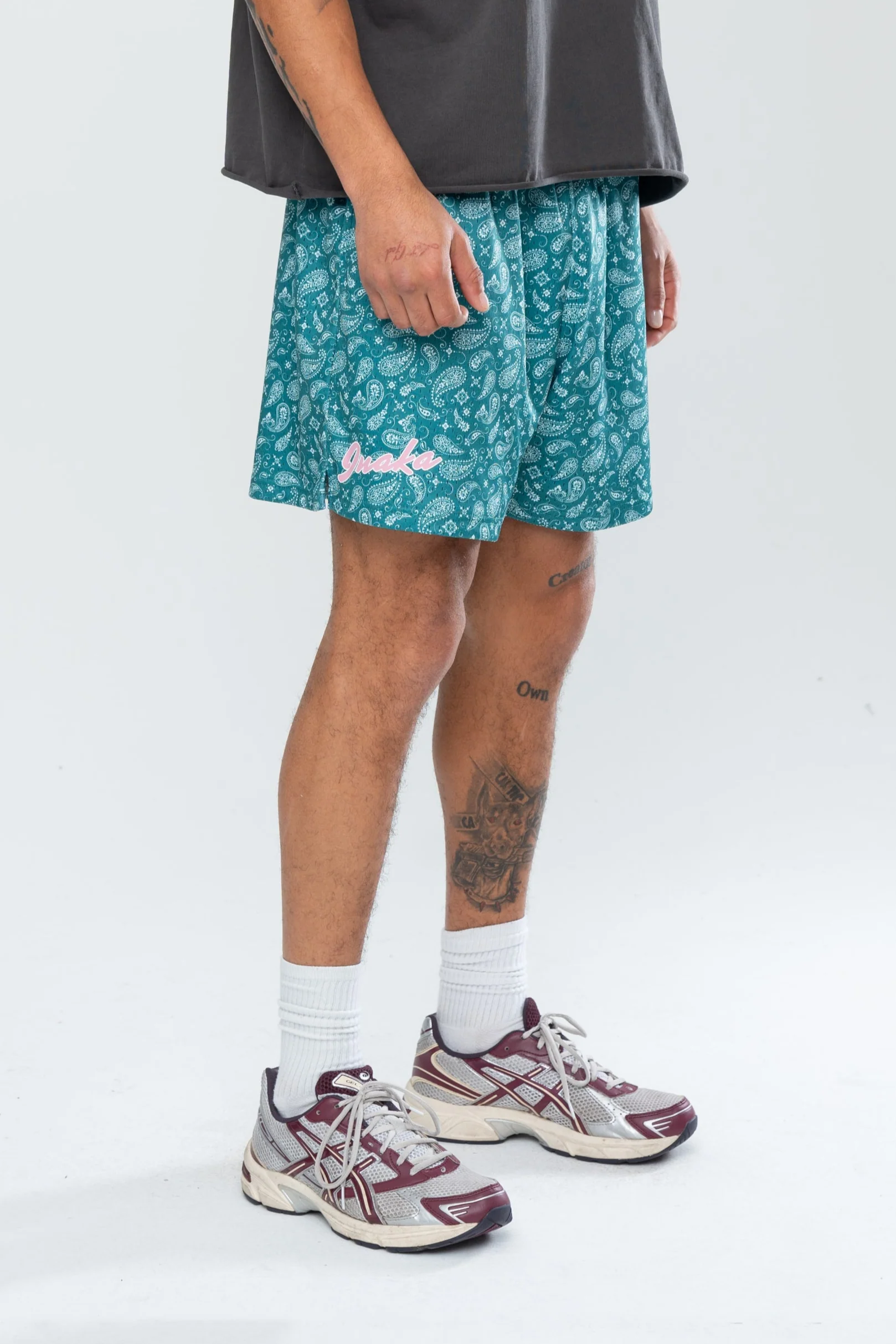 CLASSIC PAISLEY MESH SHORTS - GREEN - Image 8
