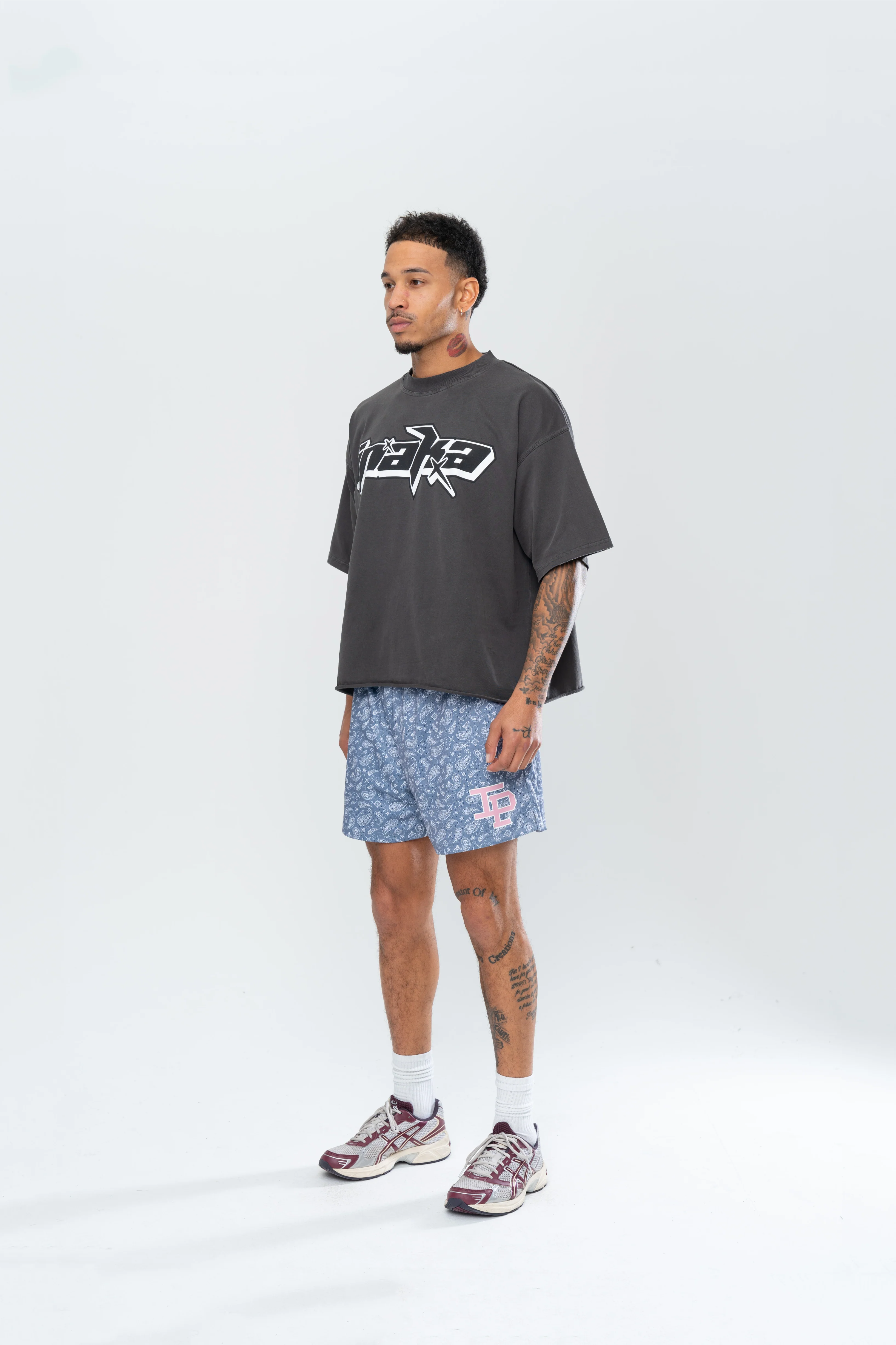 CLASSIC PAISLEY MESH SHORTS - GREY - Image 5