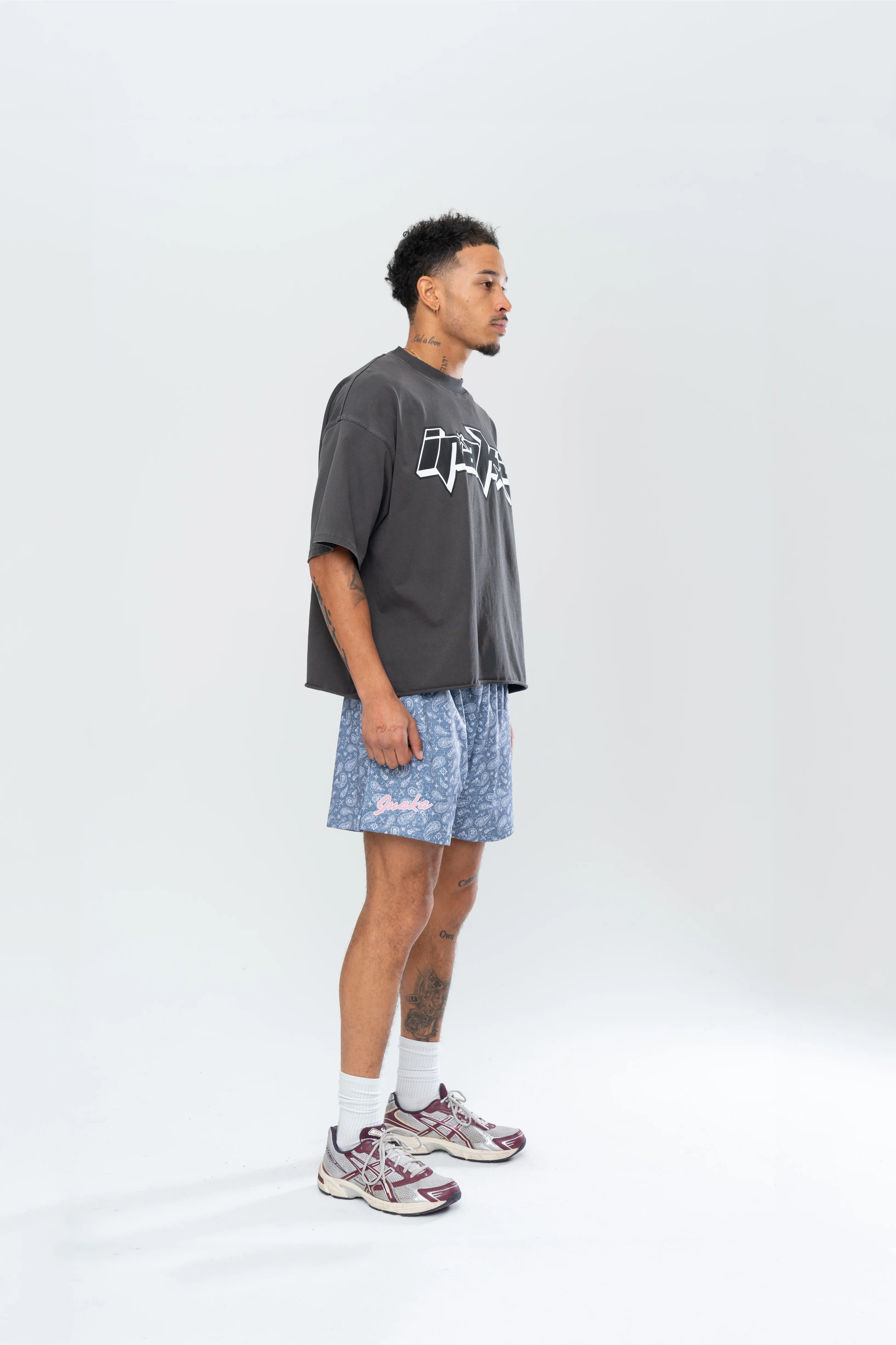 CLASSIC PAISLEY MESH SHORTS - GREY - Image 7