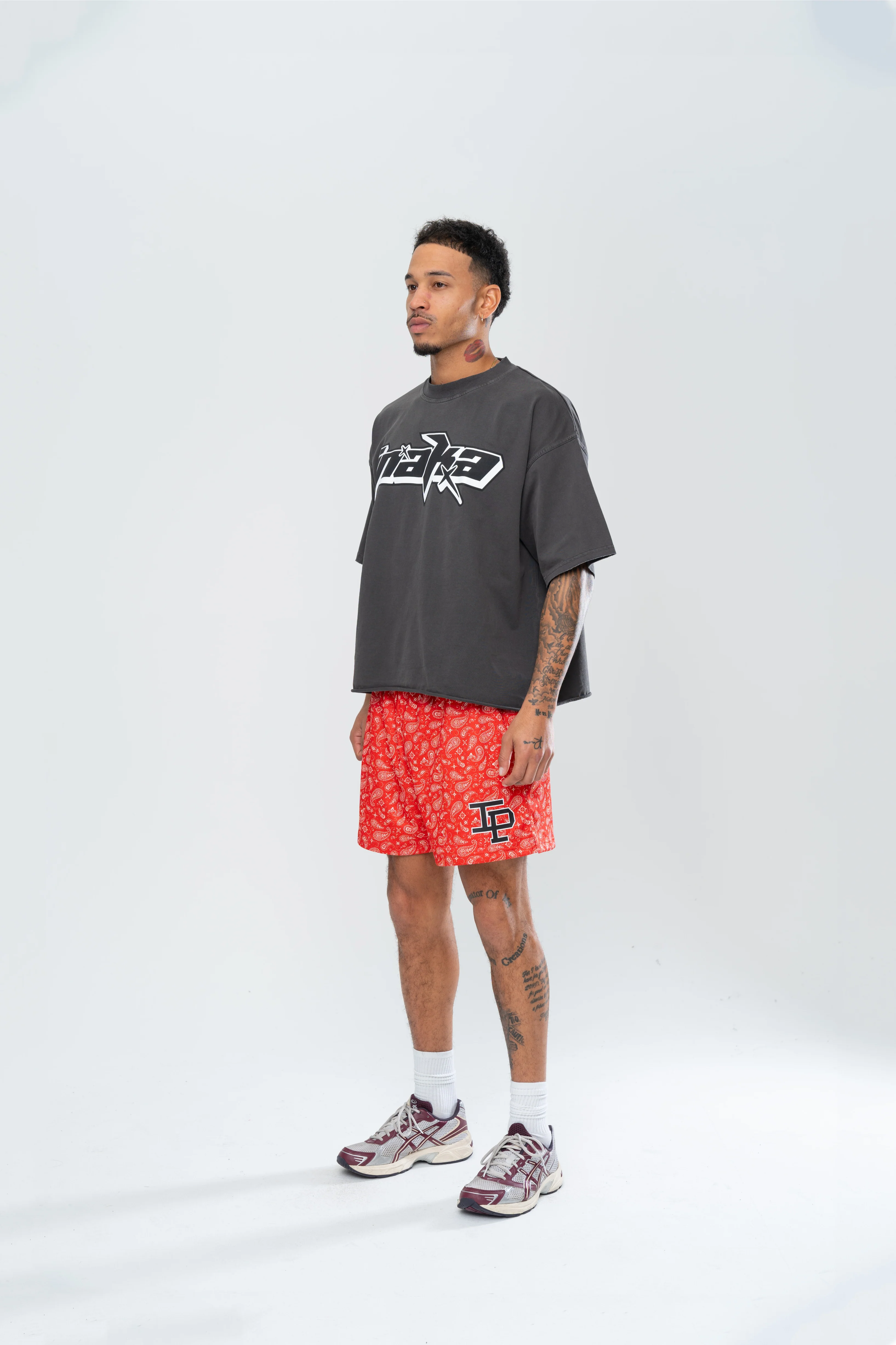 CLASSIC PAISLEY MESH SHORTS - RED - Image 5