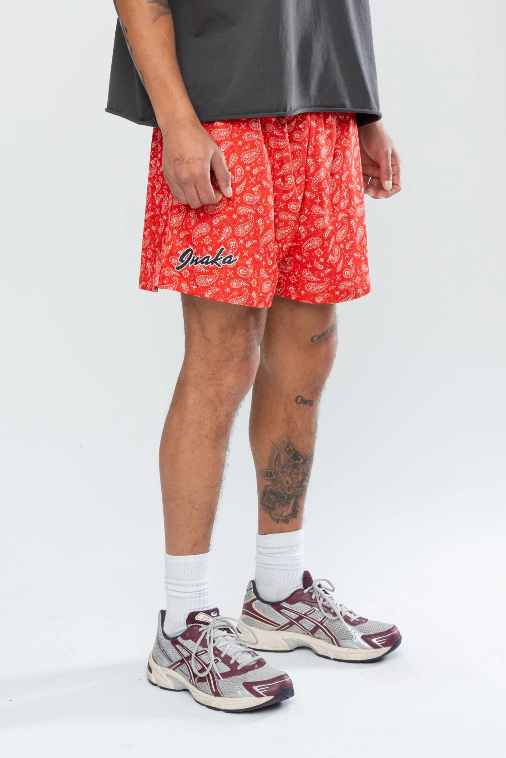 CLASSIC PAISLEY MESH SHORTS - RED - Image 8