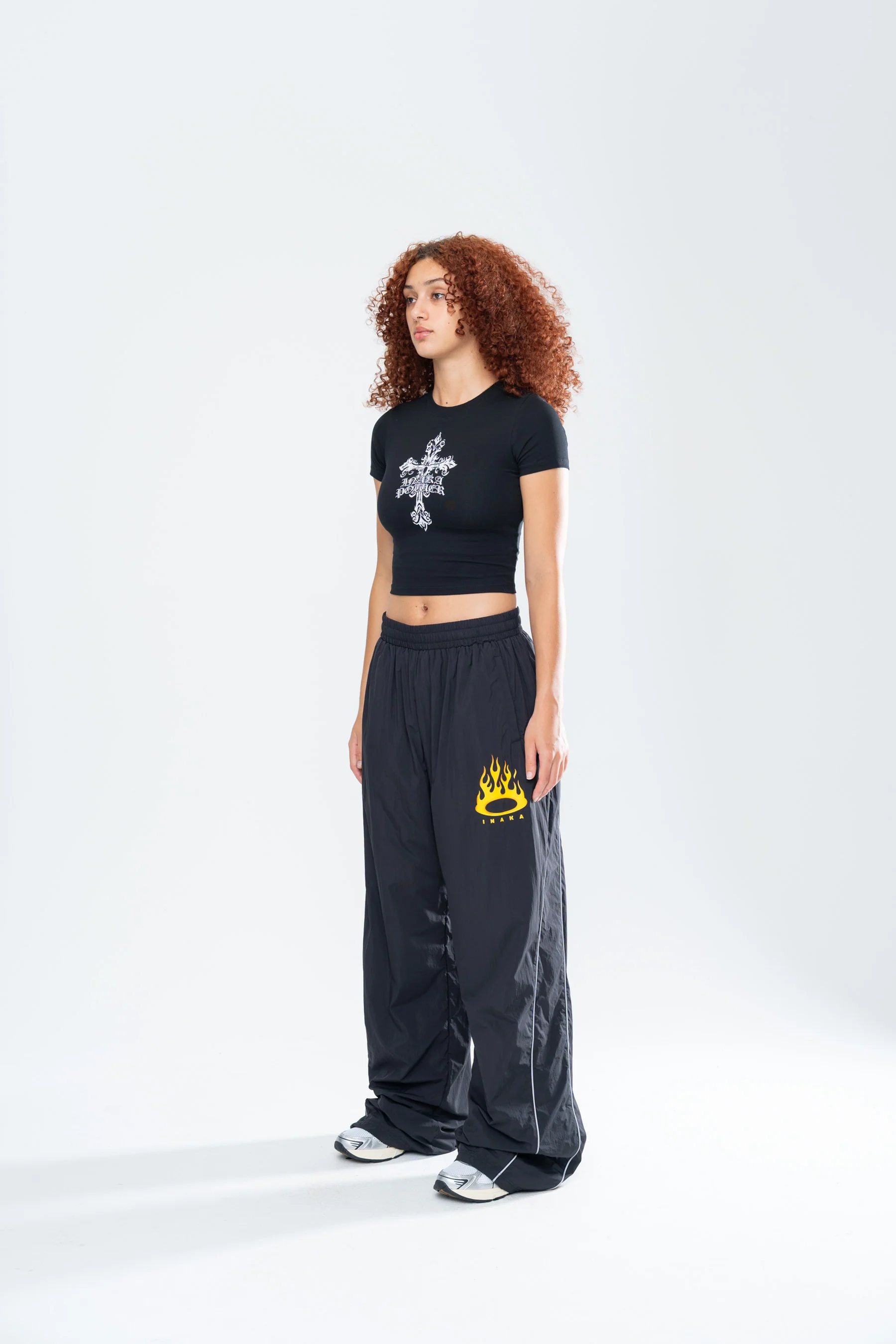 CRUCIFIX BABY TEE - BLACK - Image 3