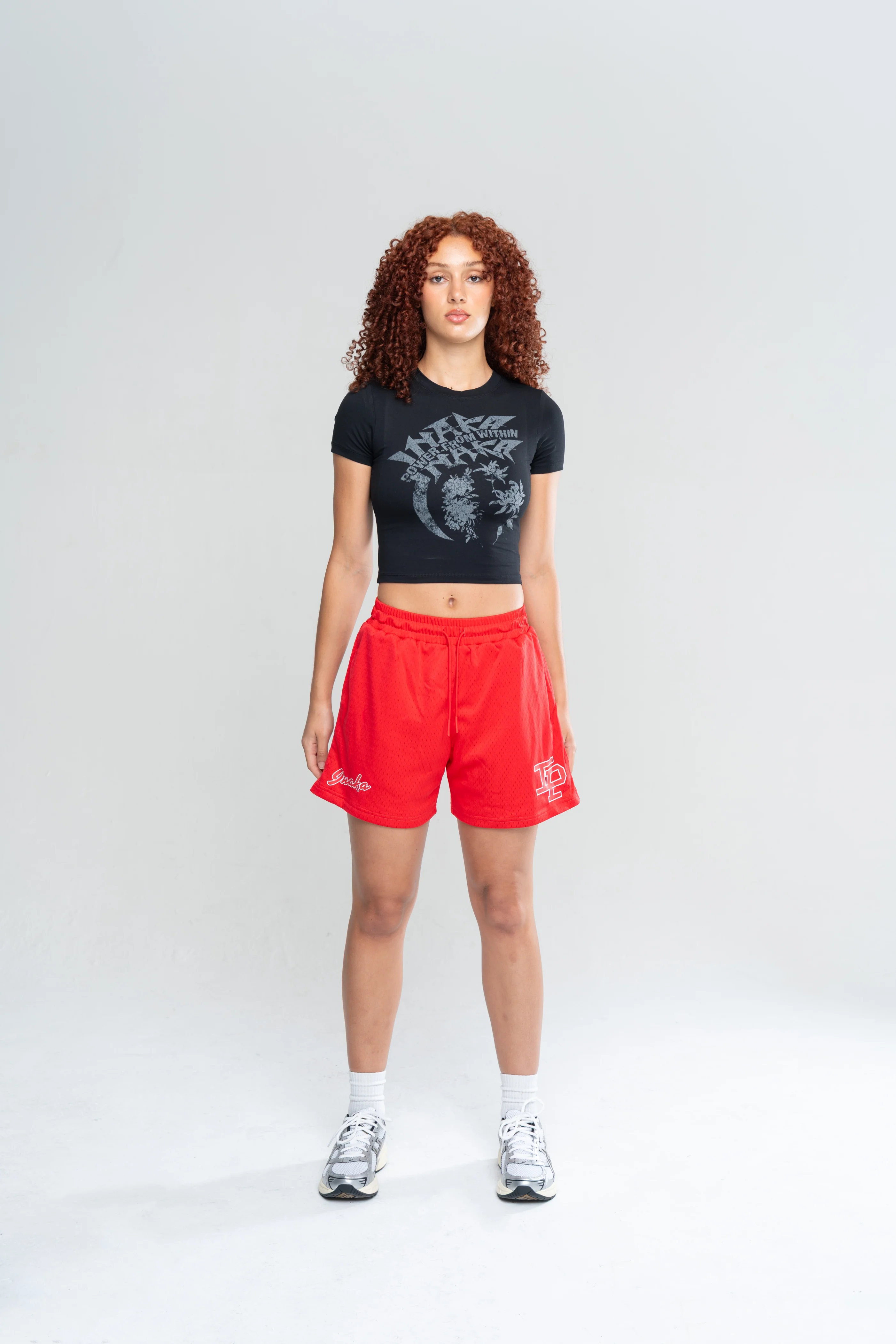 FLORAL GRUNGE BABY TEE - BLACK - Image 2