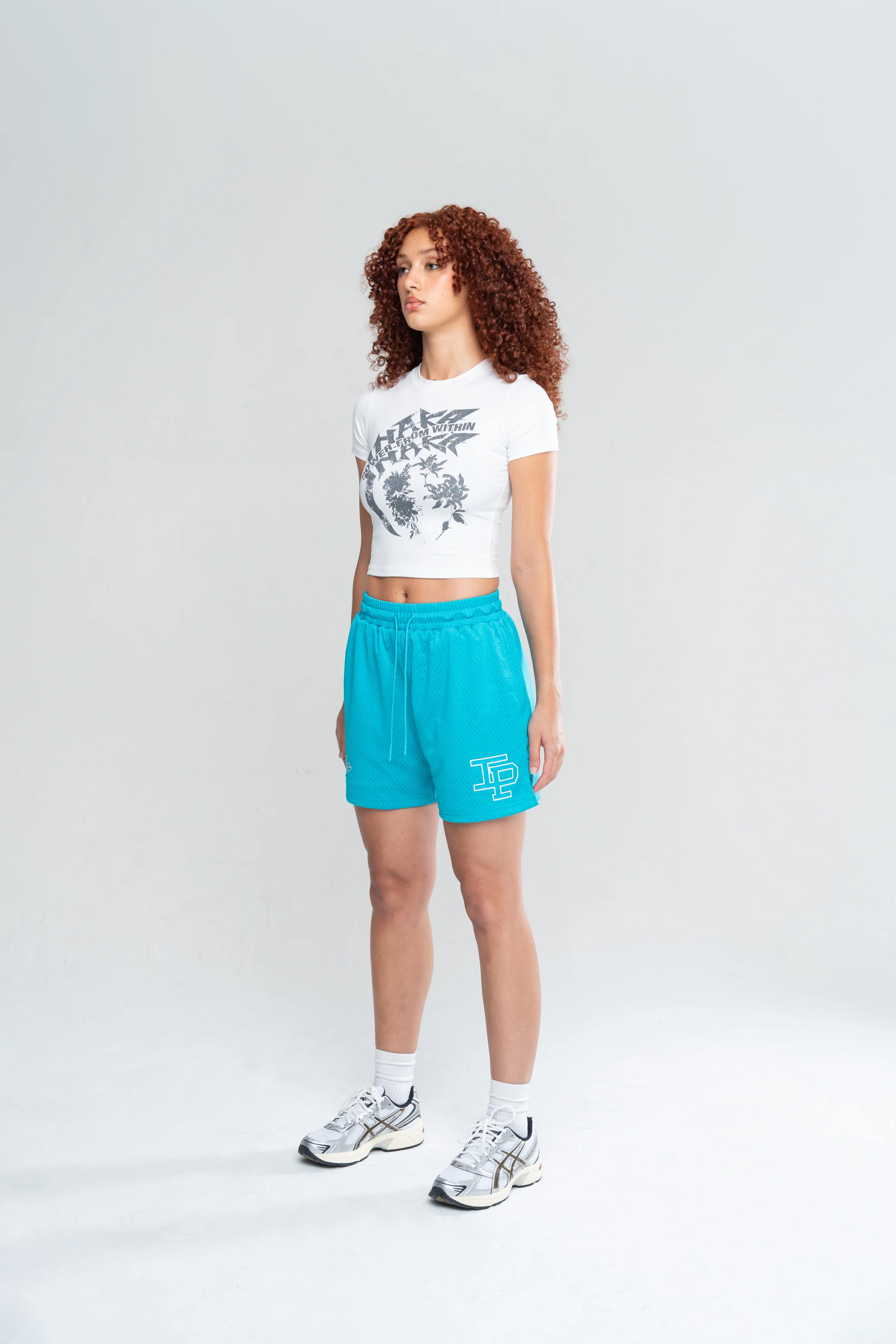 FLORAL GRUNGE BABY TEE - WHITE - Image 3