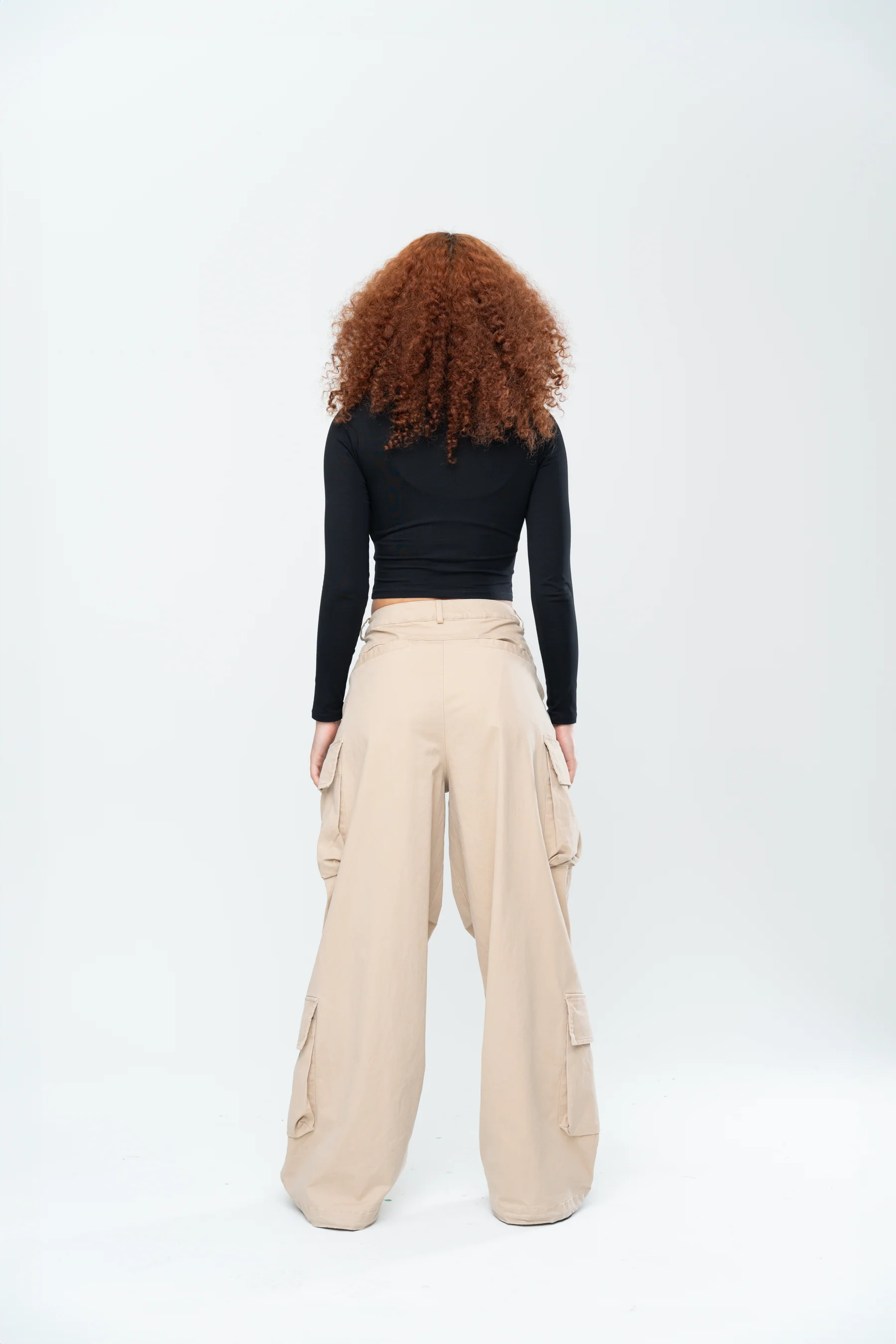 INAKA BAGGY CARGO PANTS - SAND - Image 14