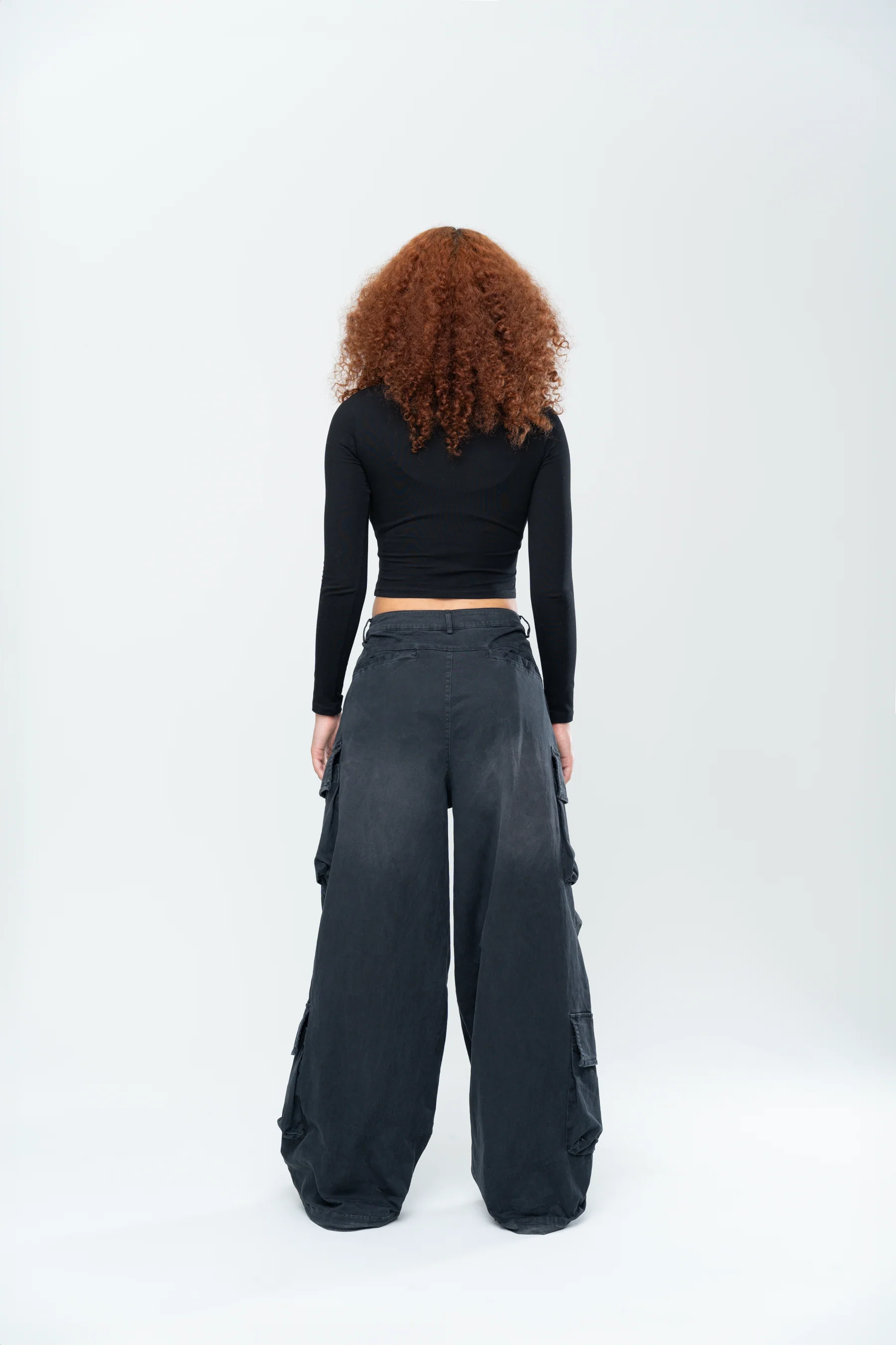 INAKA BAGGY CARGO PANTS - VINTAGE BLACK - Image 14