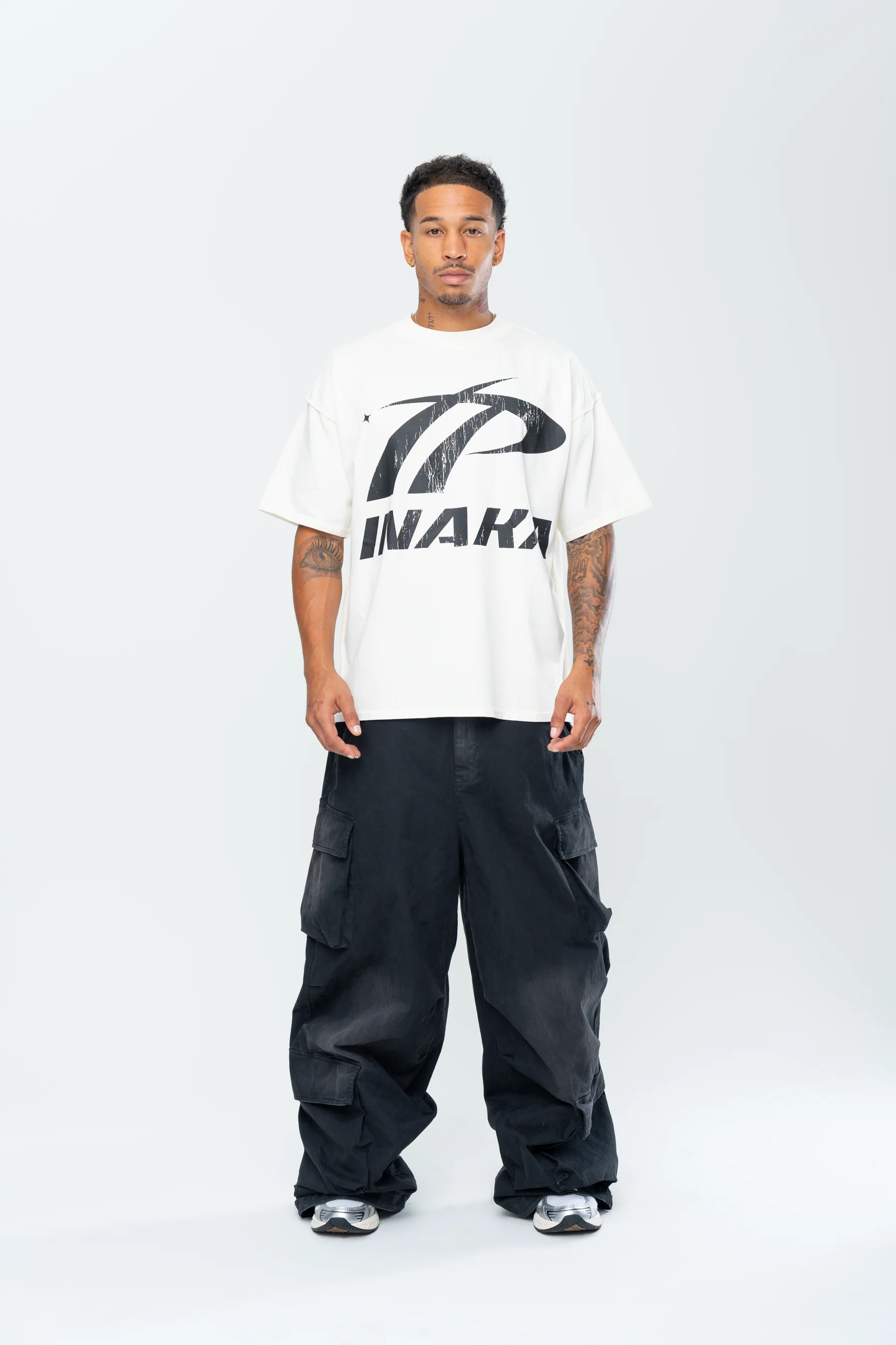 INAKA BAGGY CARGO PANTS - VINTAGE BLACK - Image 4
