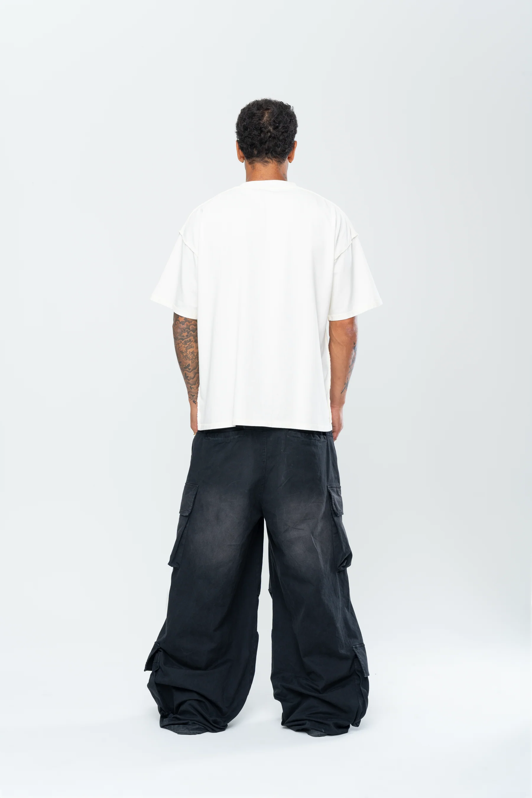 INAKA BAGGY CARGO PANTS - VINTAGE BLACK - Image 7