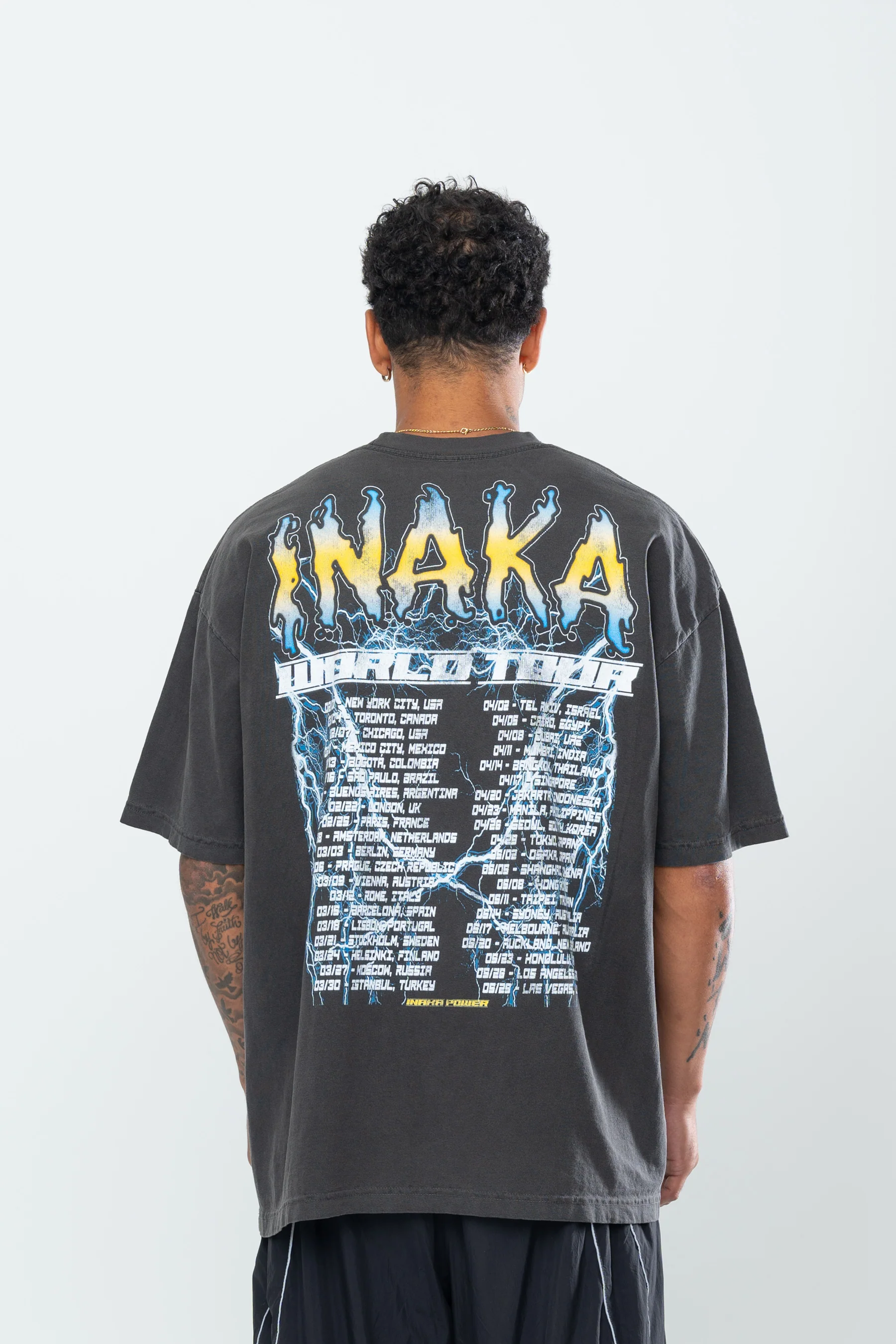 INAKA SKULL CRUSHER TEE - VINTAGE BLACK - Image 6