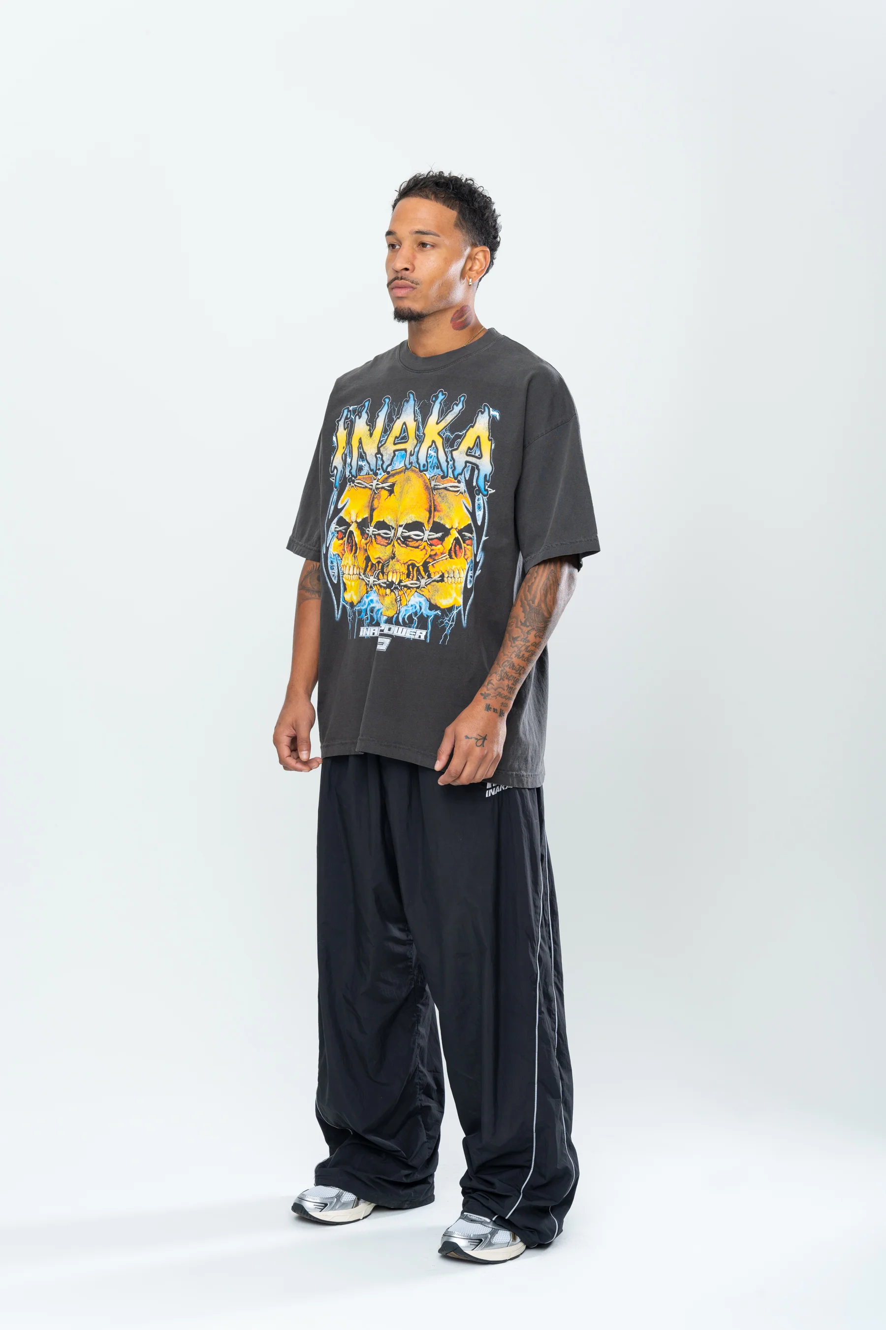 INAKA SKULL CRUSHER TEE - VINTAGE BLACK - Image 7