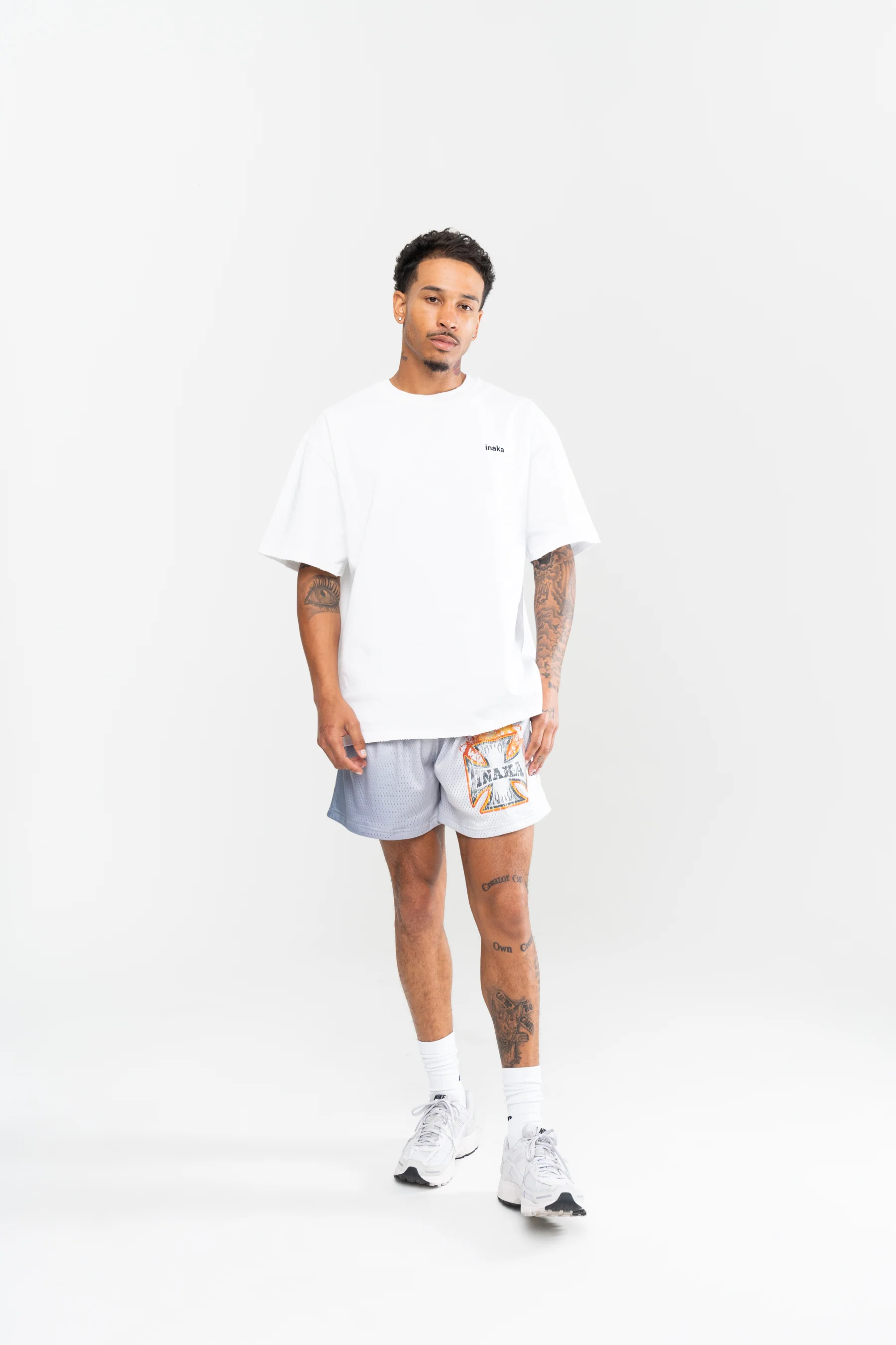 CROSS FLAME MESH SHORTS - CHROME - Image 4