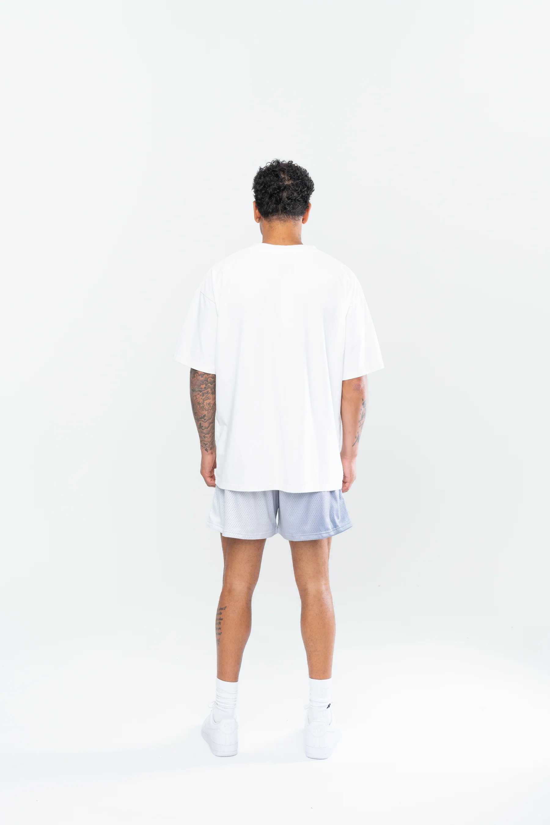 CROSS FLAME MESH SHORTS - CHROME - Image 6