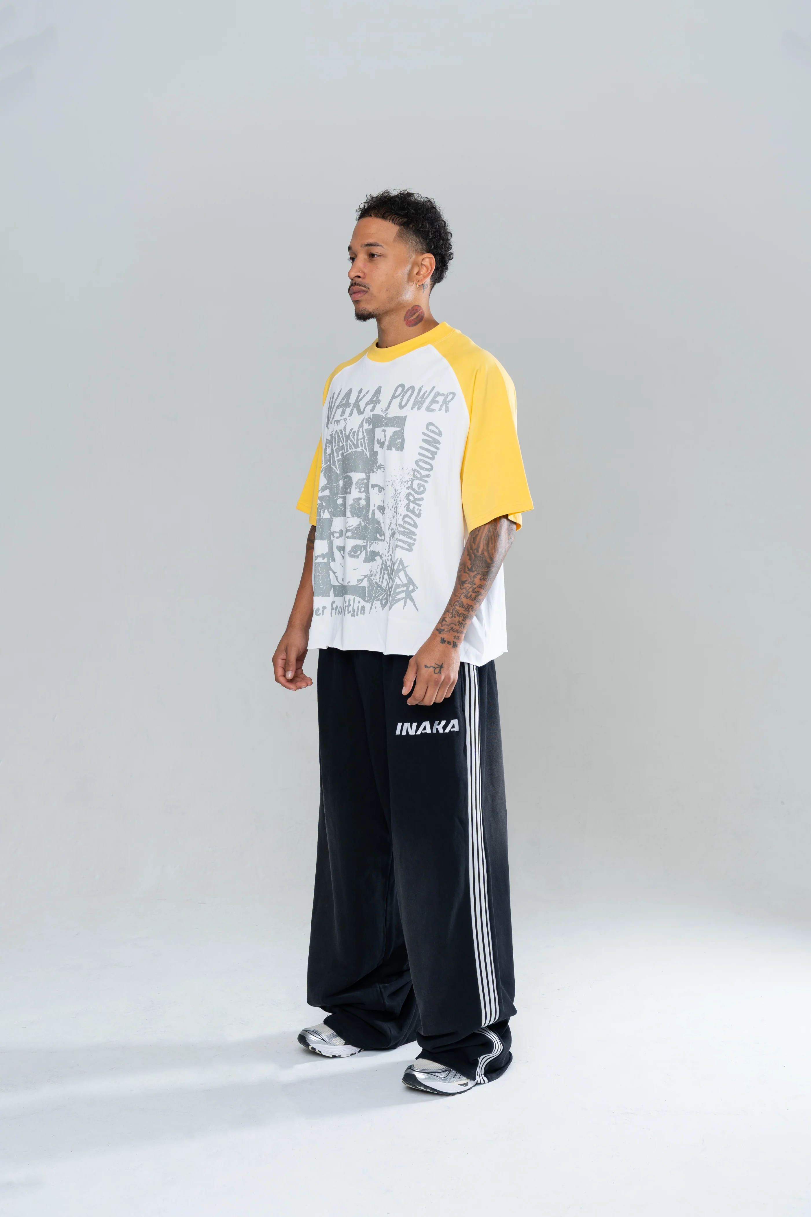 UNDERGROUND CROPPED TEE - WHITE/YELLOW - Image 3