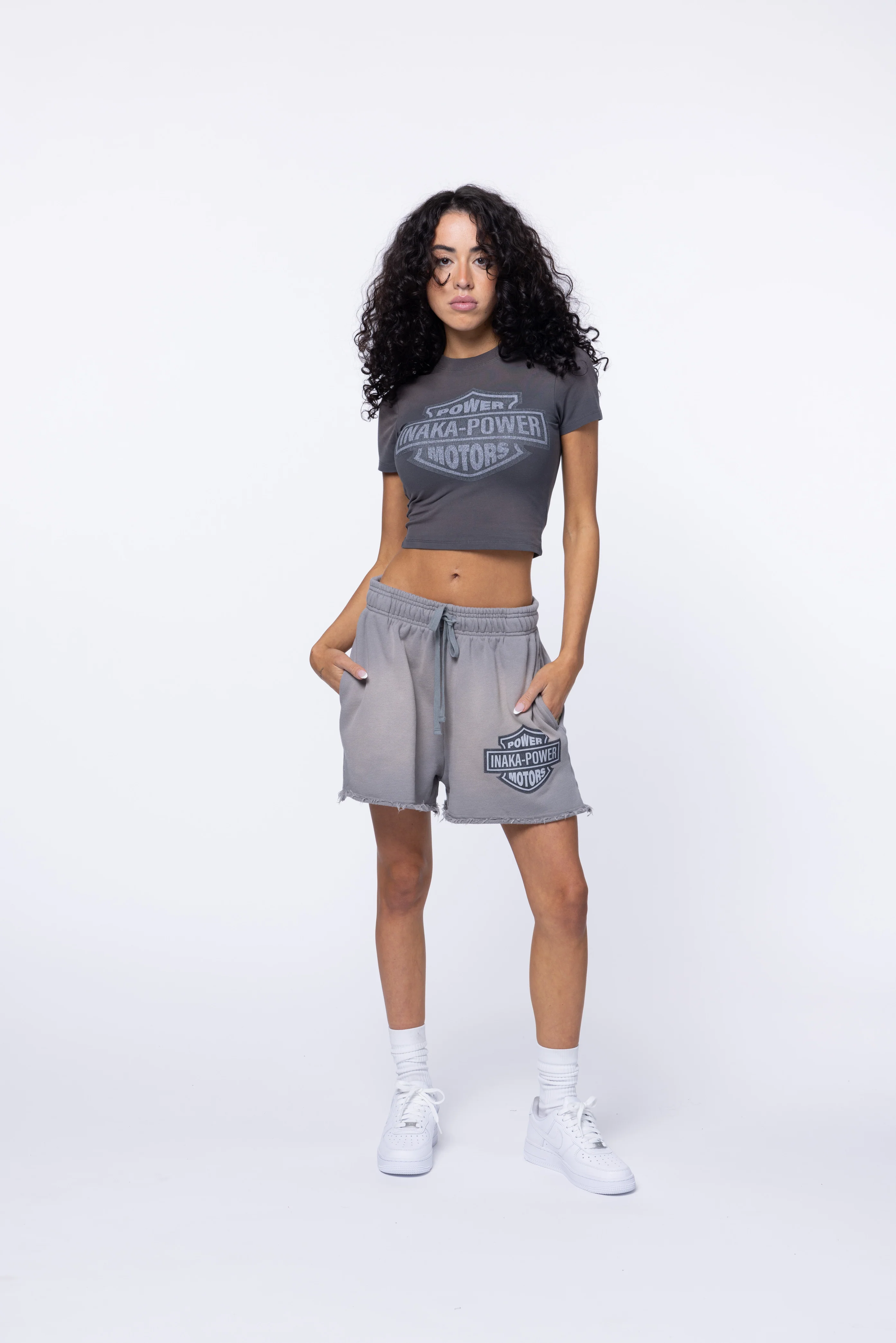 WOMENS CHOPPER SHORTS - GREY - Image 2