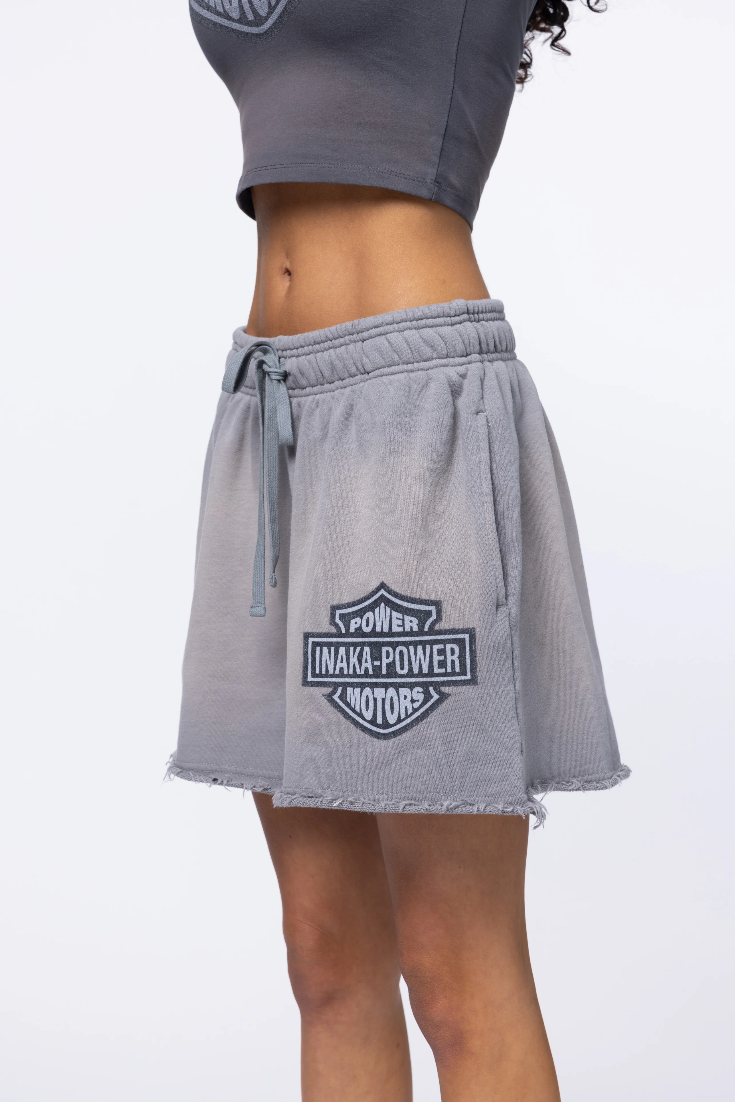 WOMENS CHOPPER SHORTS - GREY - Image 5