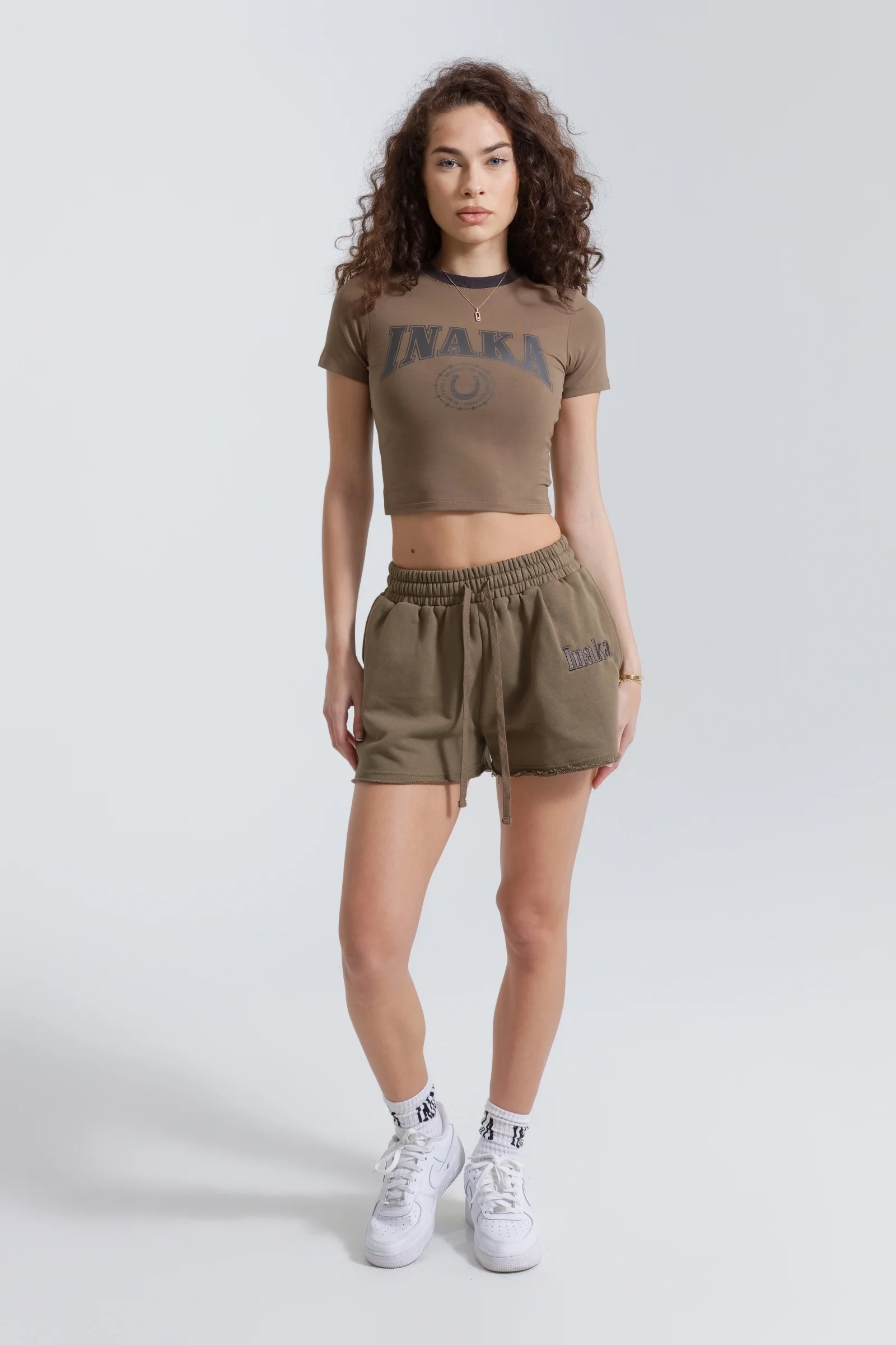 WOMENS FRENCH TERRY SHORTS - WOOD - Image 2